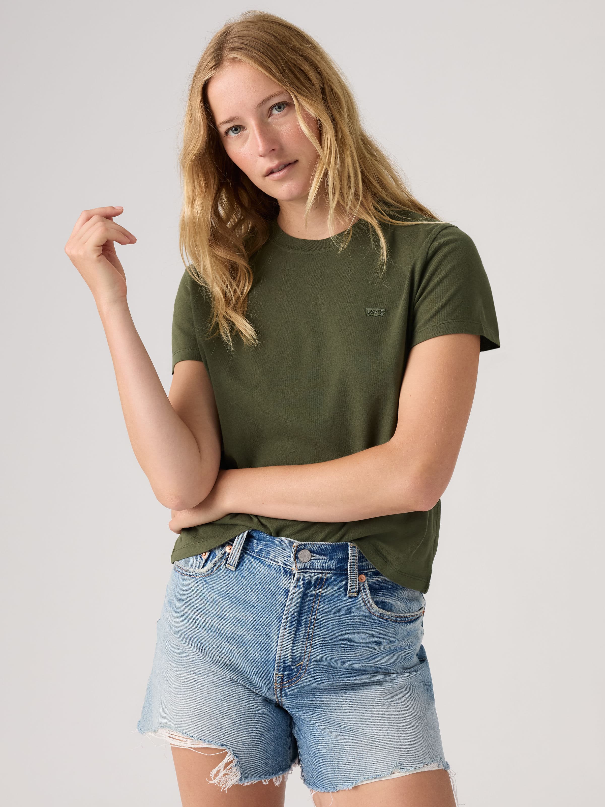 Favorite Cotton Tee In Dark Green