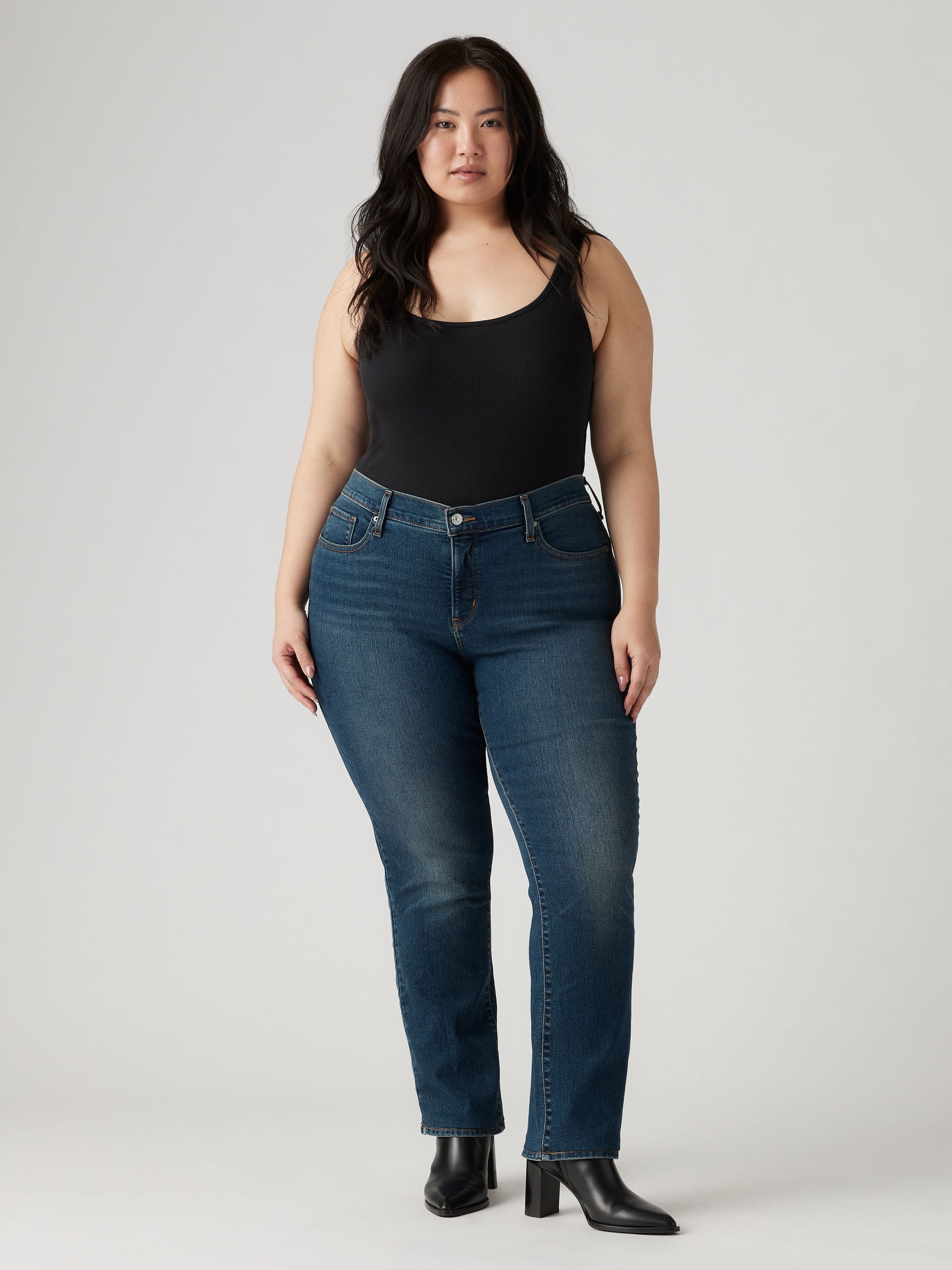 Curve Shaping Straight Jean In Zealous Blue