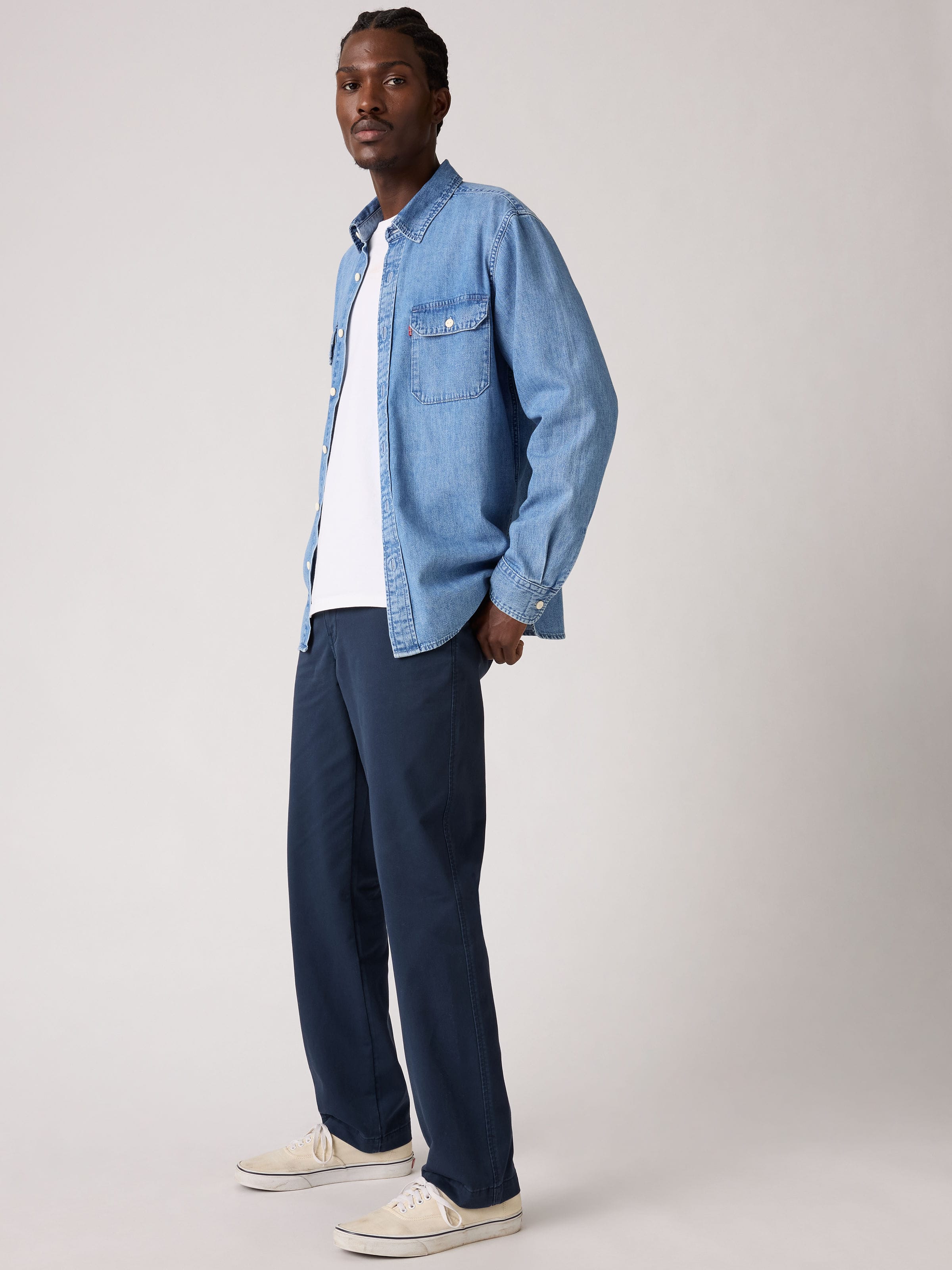 Xx Chino Relaxed Straight In Navy Blazer