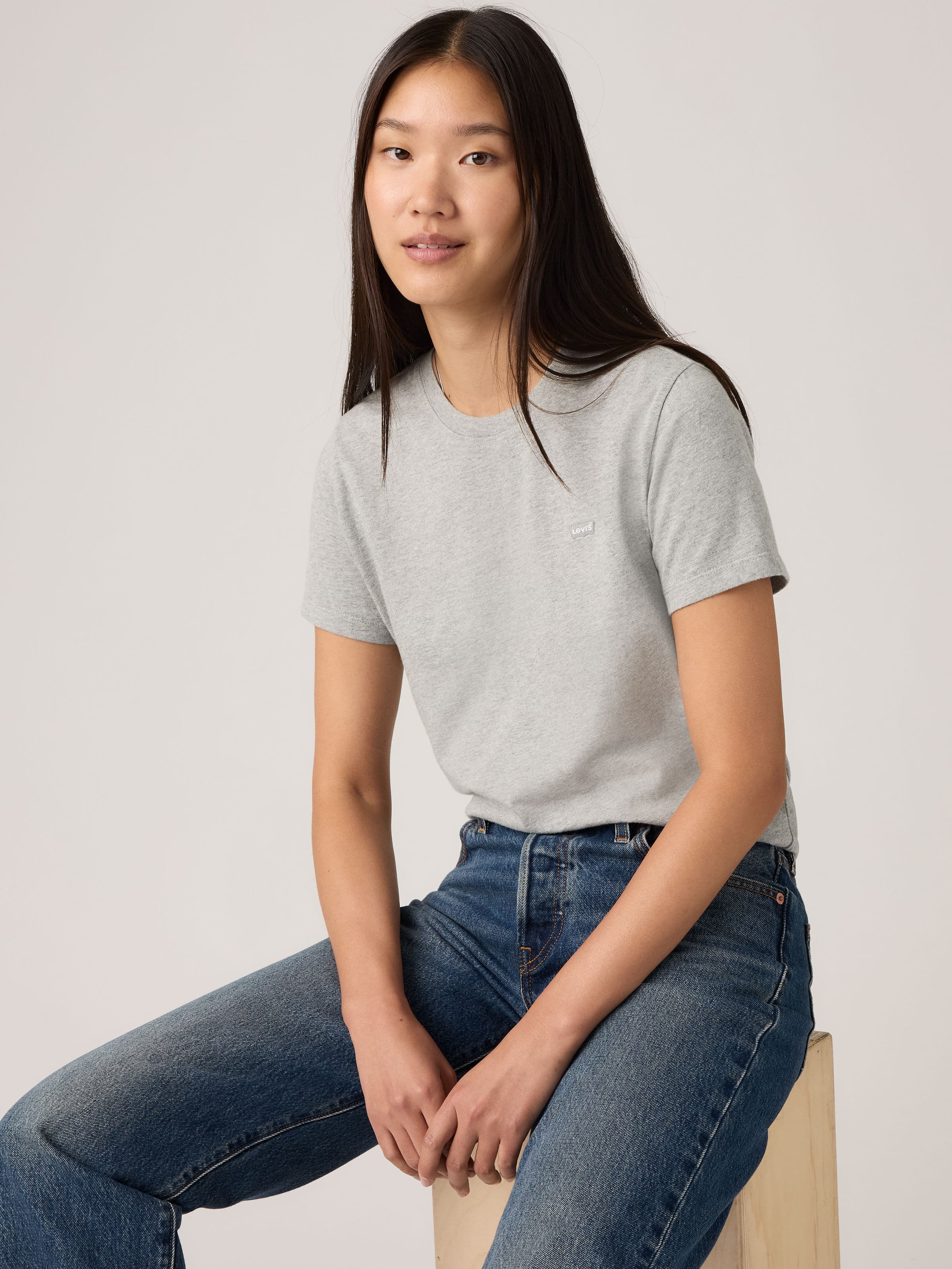 Favorite Cotton Tee Hm In Medium Heather Grey