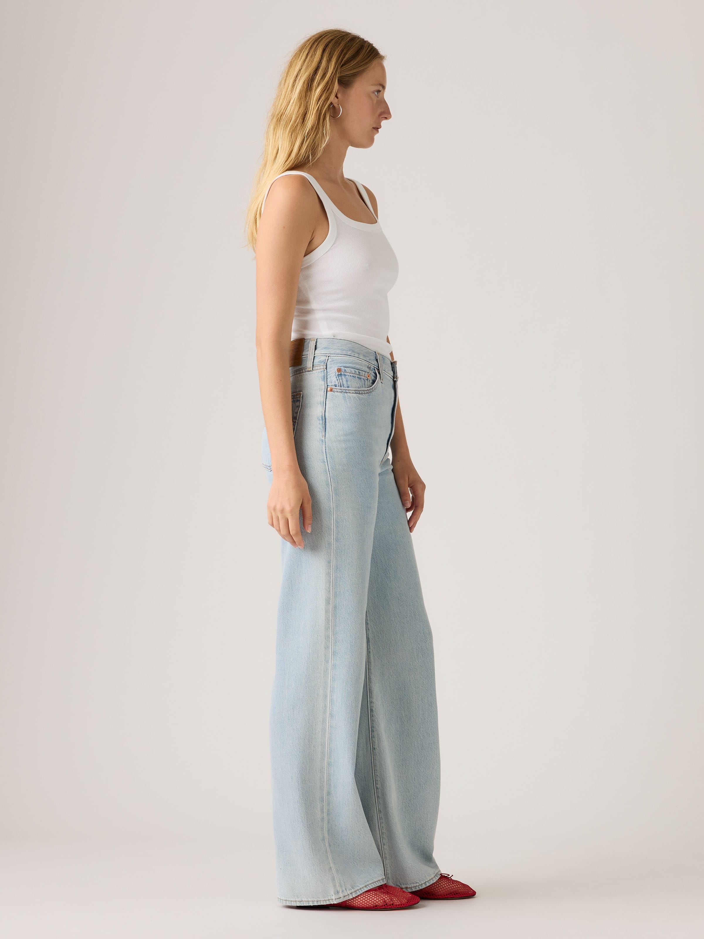 Ribcage Wide Leg Jeans Of Stone