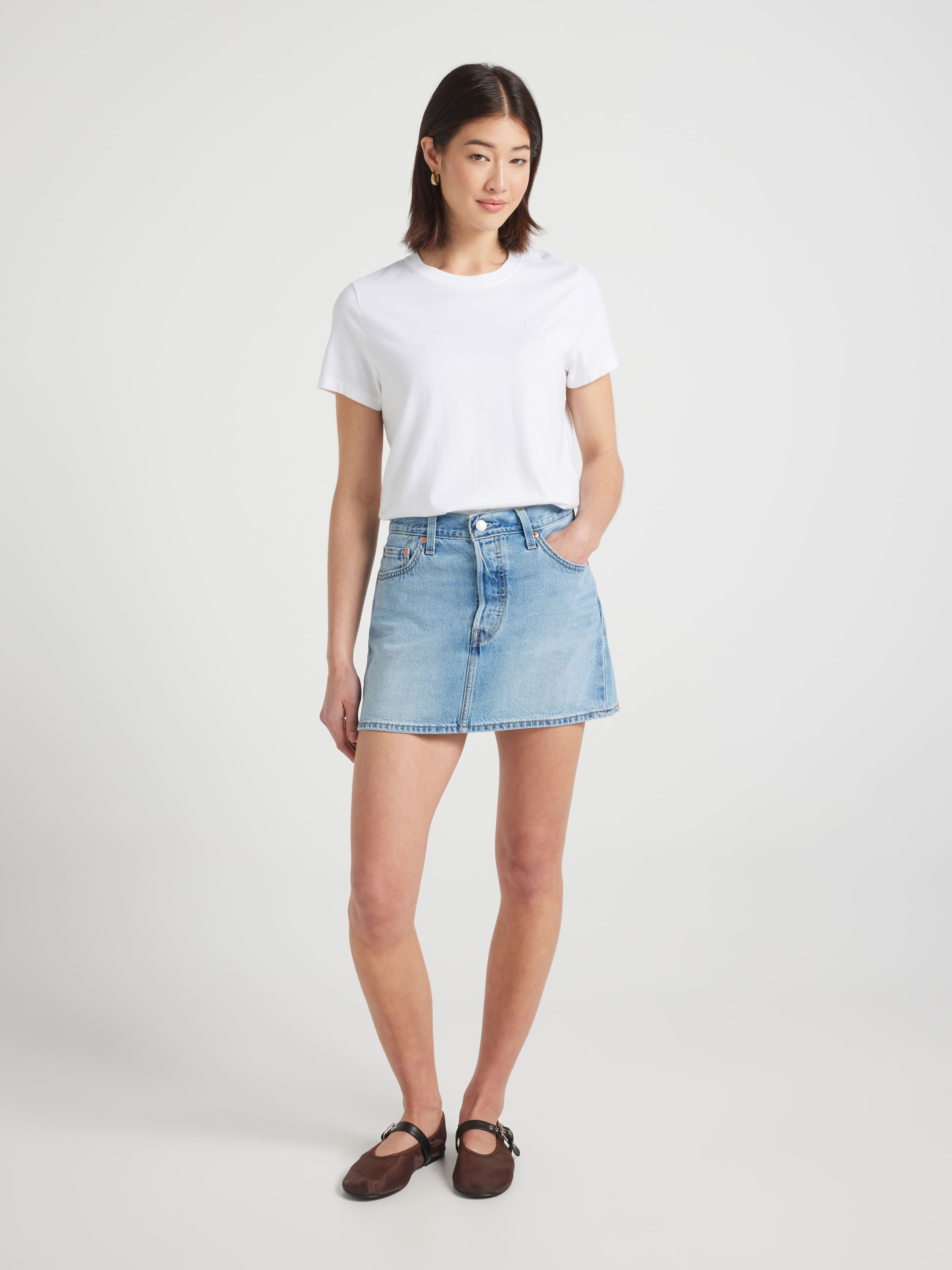 Icon Skirt In Aligned Smoke