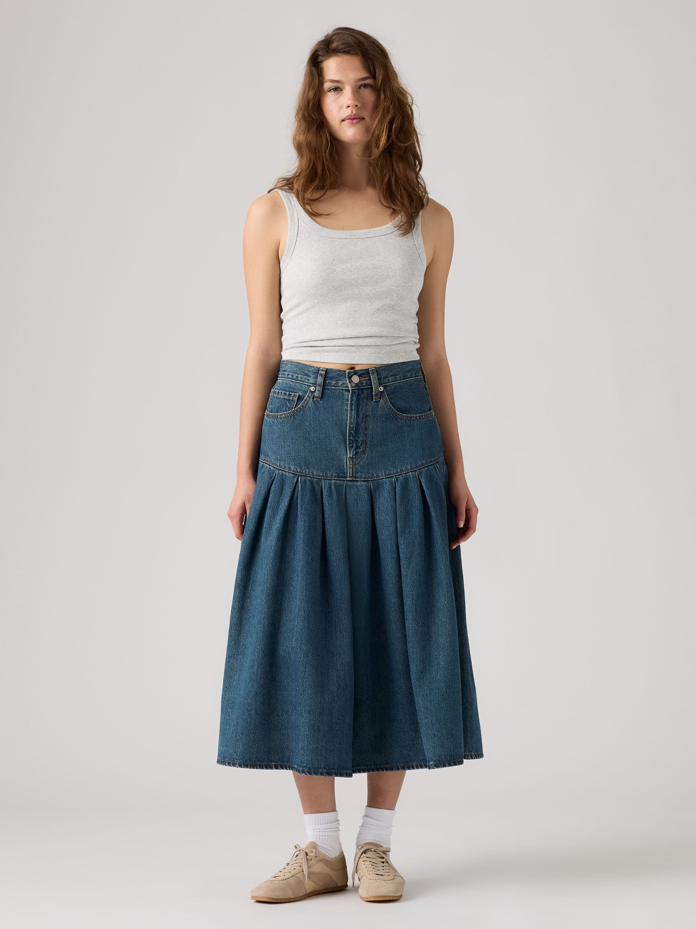 Yoke Pleated Skirt In Claim My Heart