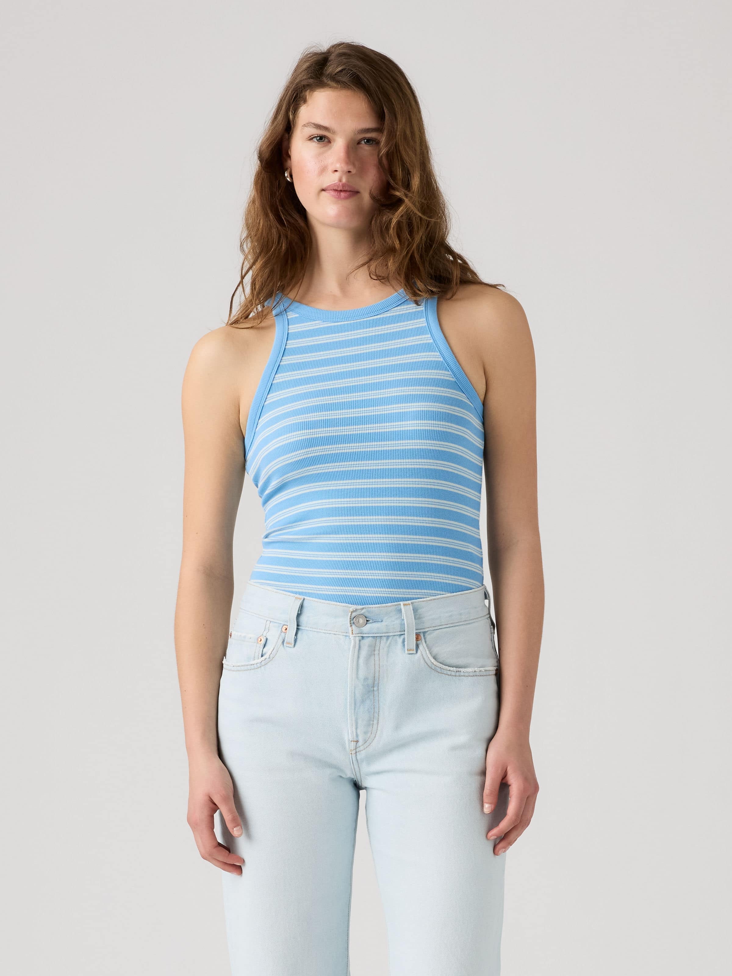 Hays Racer Tank In Stripe Blue
