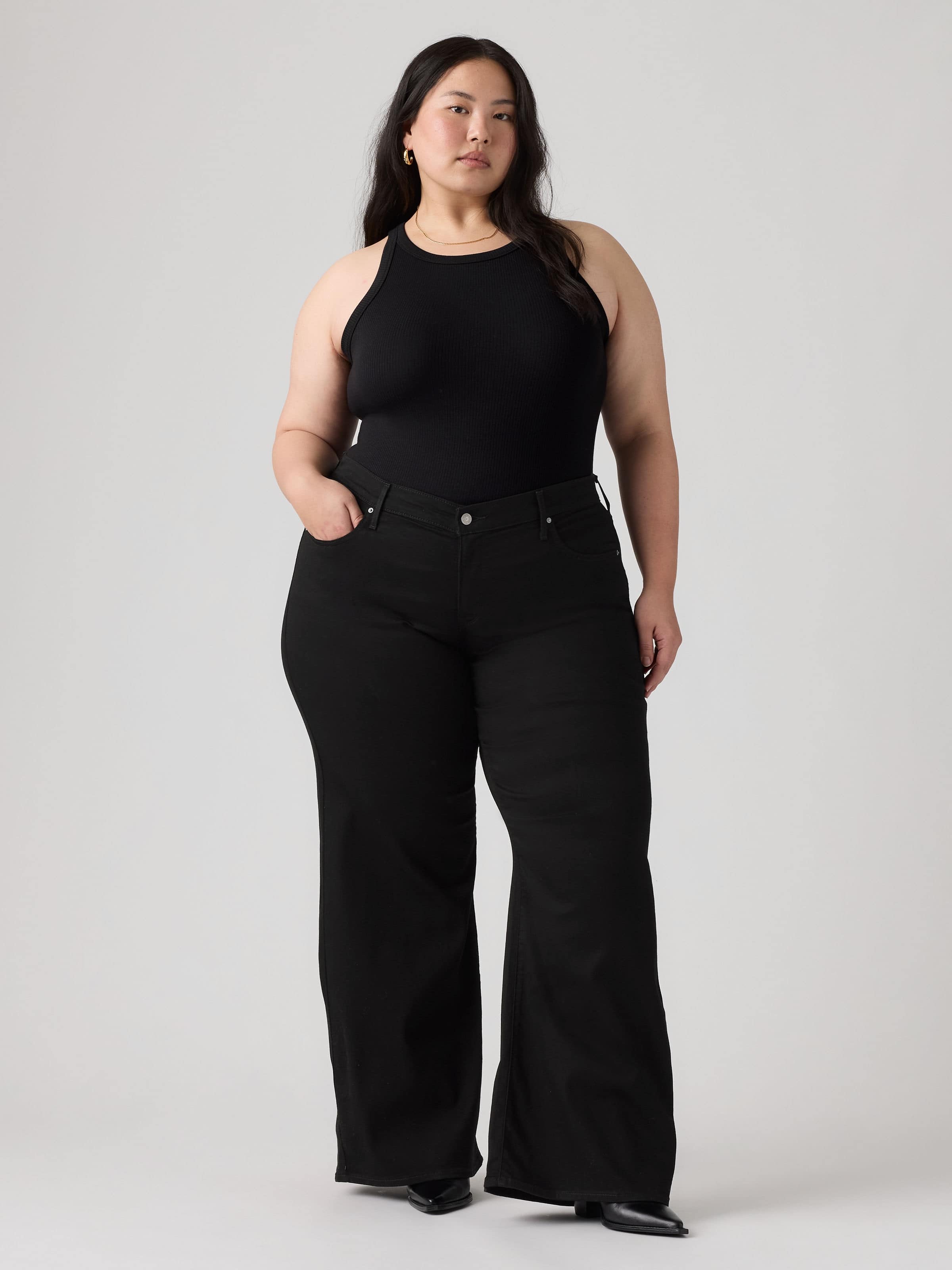 Curve 318 Shaping Wide Leg In Soft Black