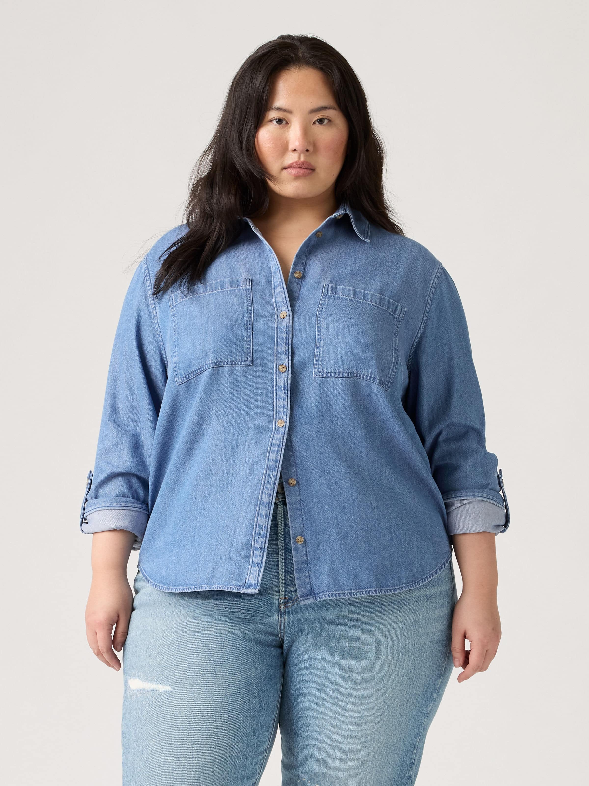 Curve Aspen Shirt In Mid Blue