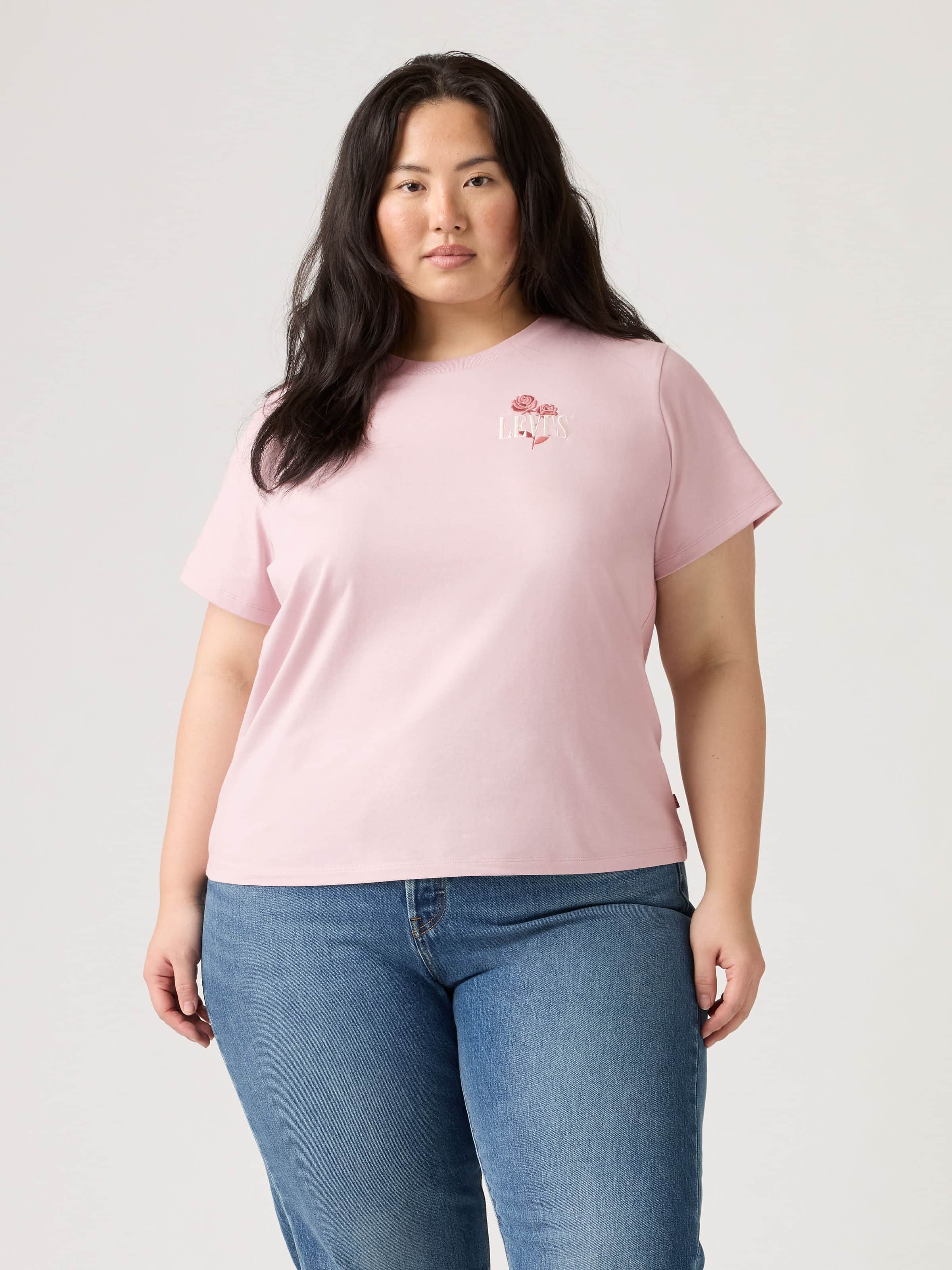 Curve Perfect Soft Cotton Tee In Rose Lilac