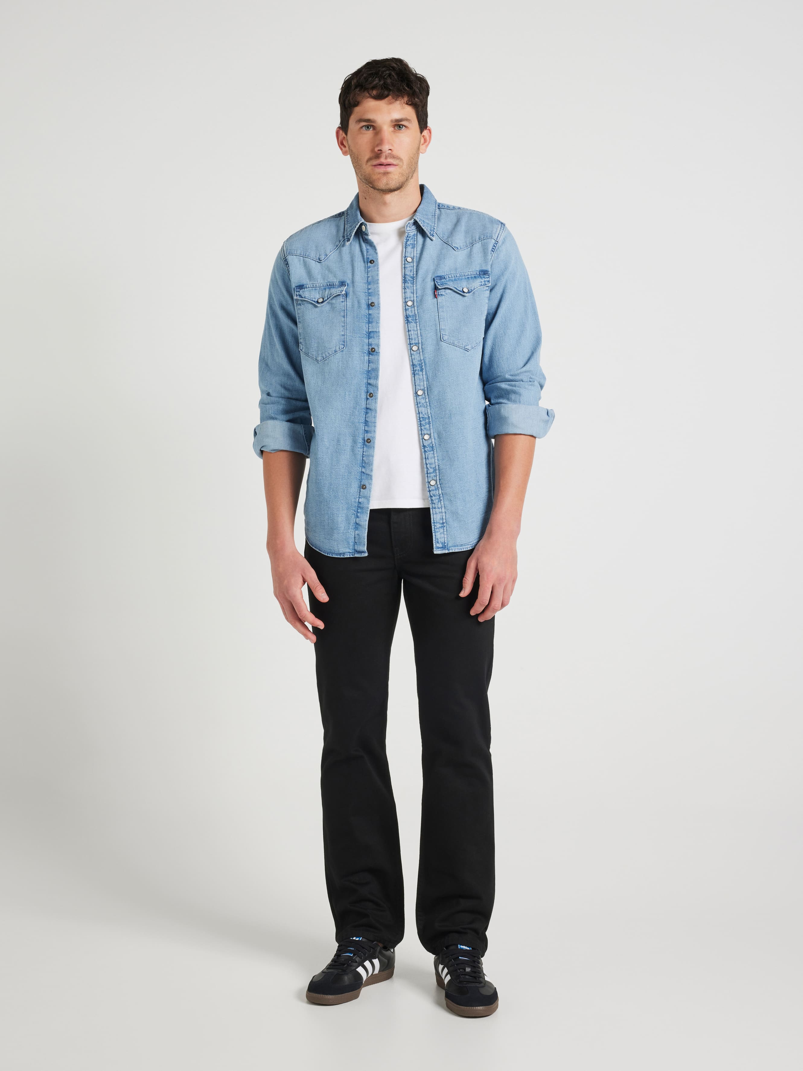Barstow Western Shirt In Blue Sky Mountain Light