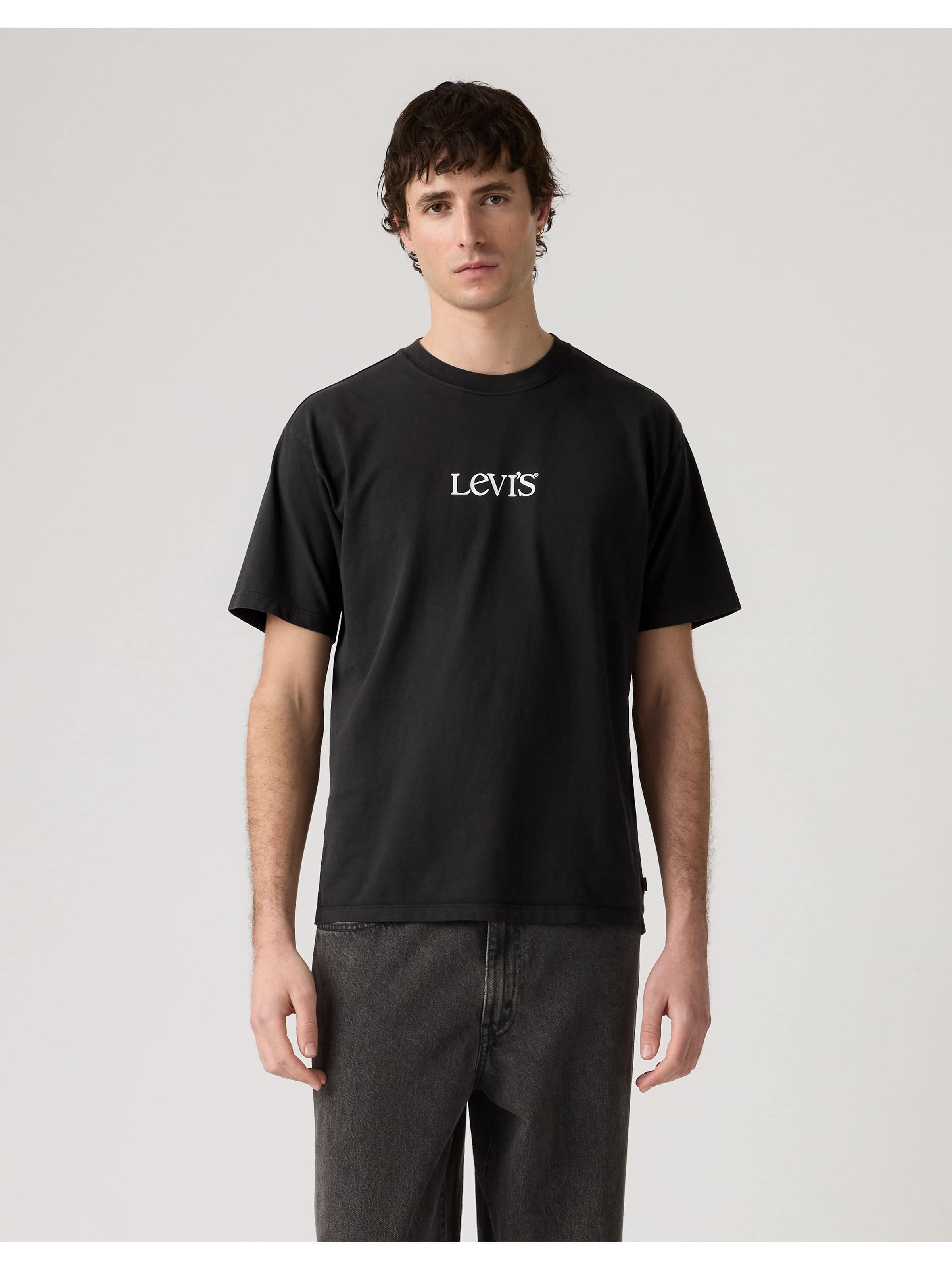 Vintage Fit Graphic Tee In Jet Black