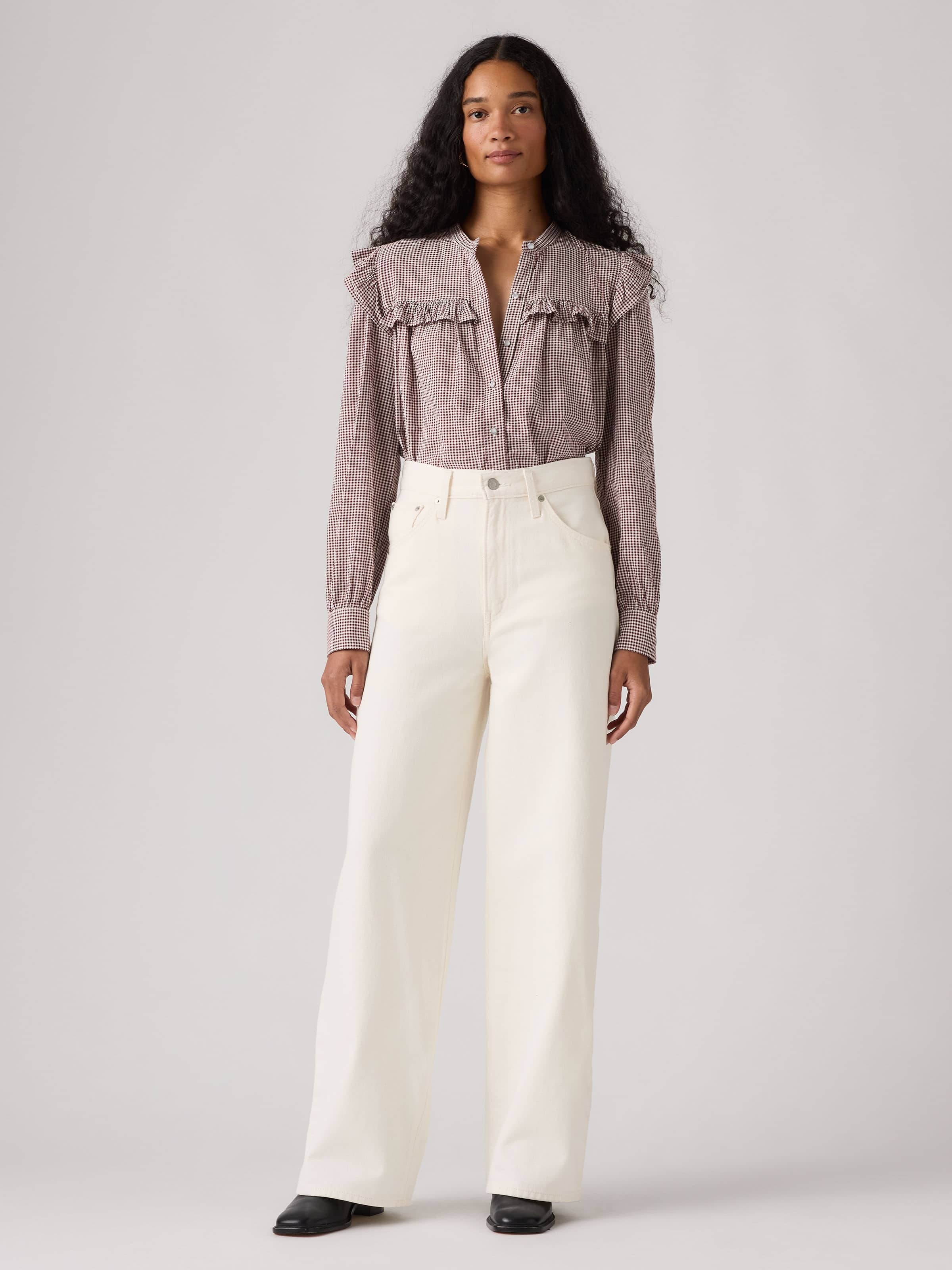 Cinch Baggy Jeans In White