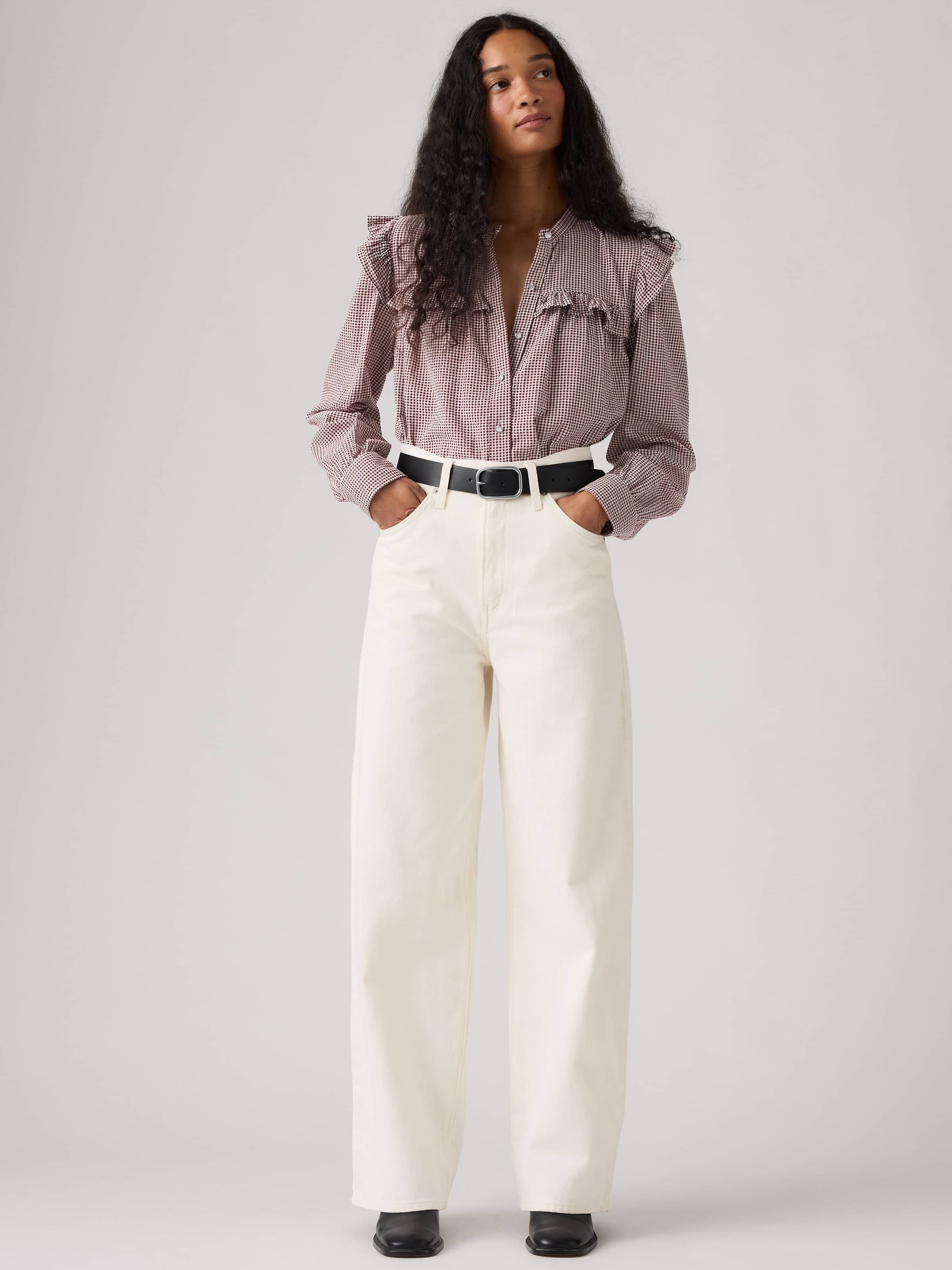Cinch Baggy Jeans In White