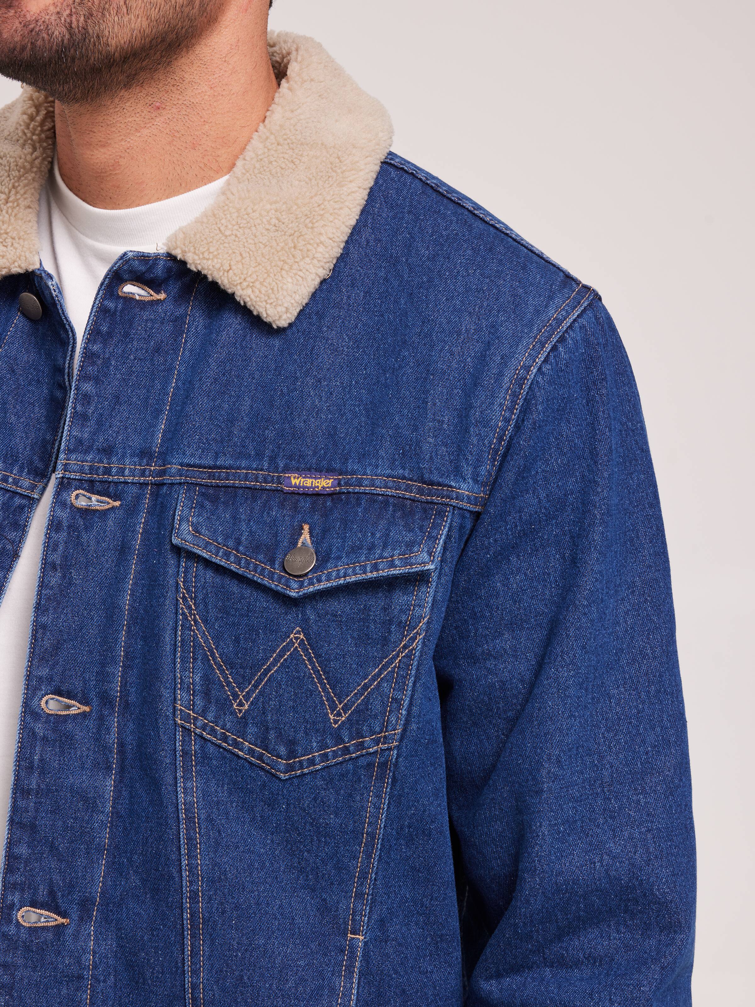 Classic Sherpa Jacket In 70S Blue