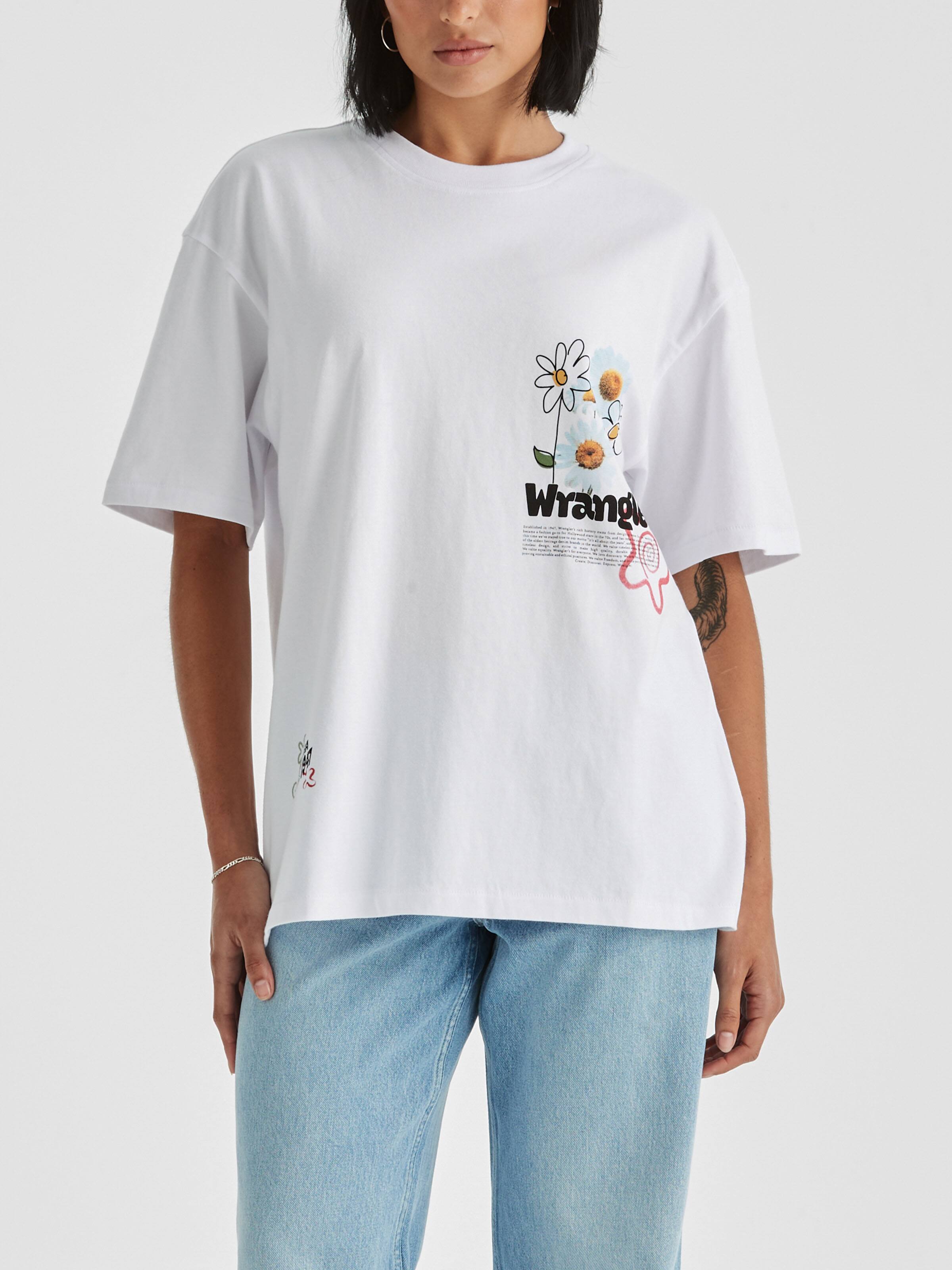 Spiral Daizie Slouch Tee In Optic White