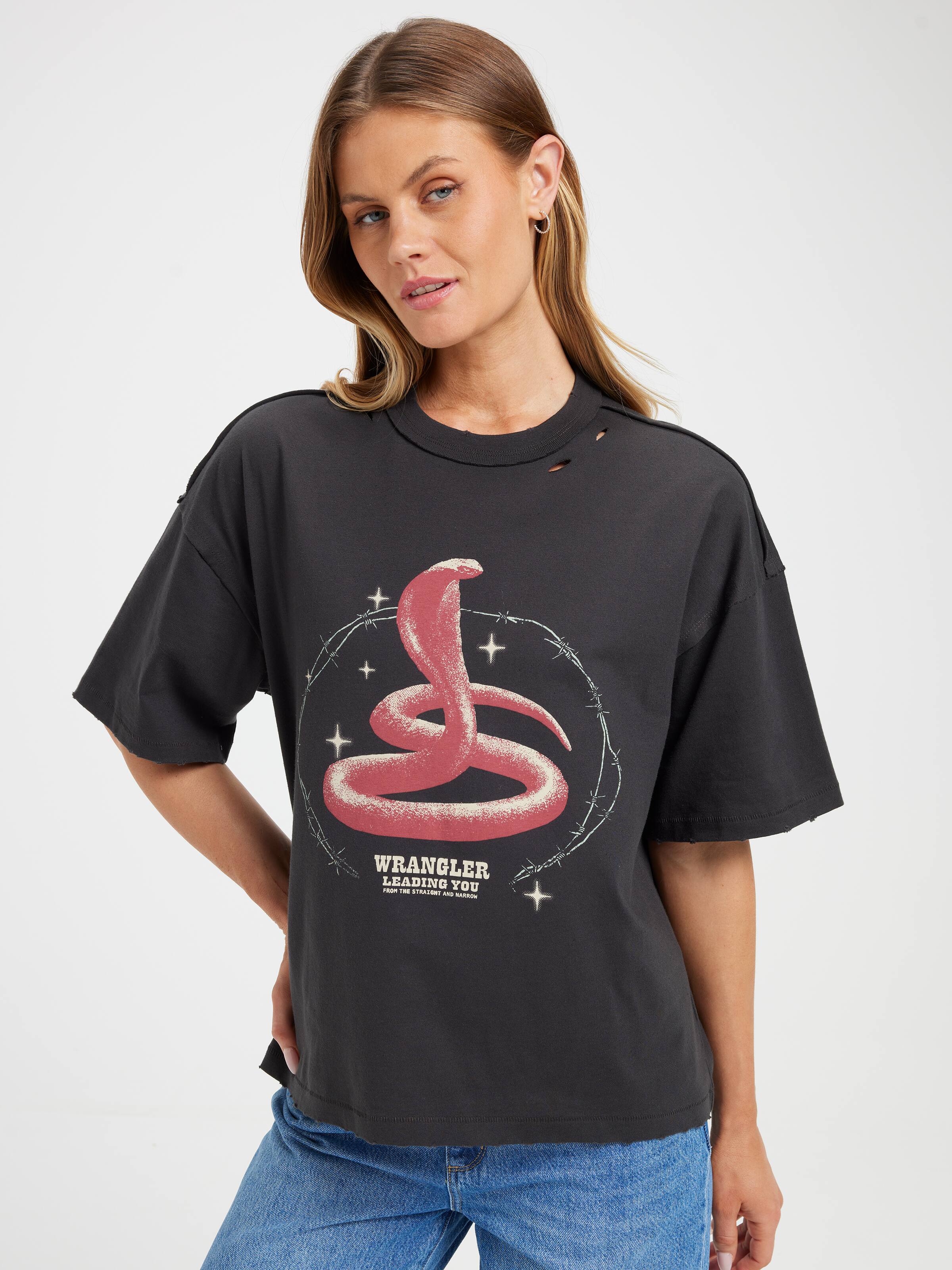 Venom Boxed Tee In Worn Black