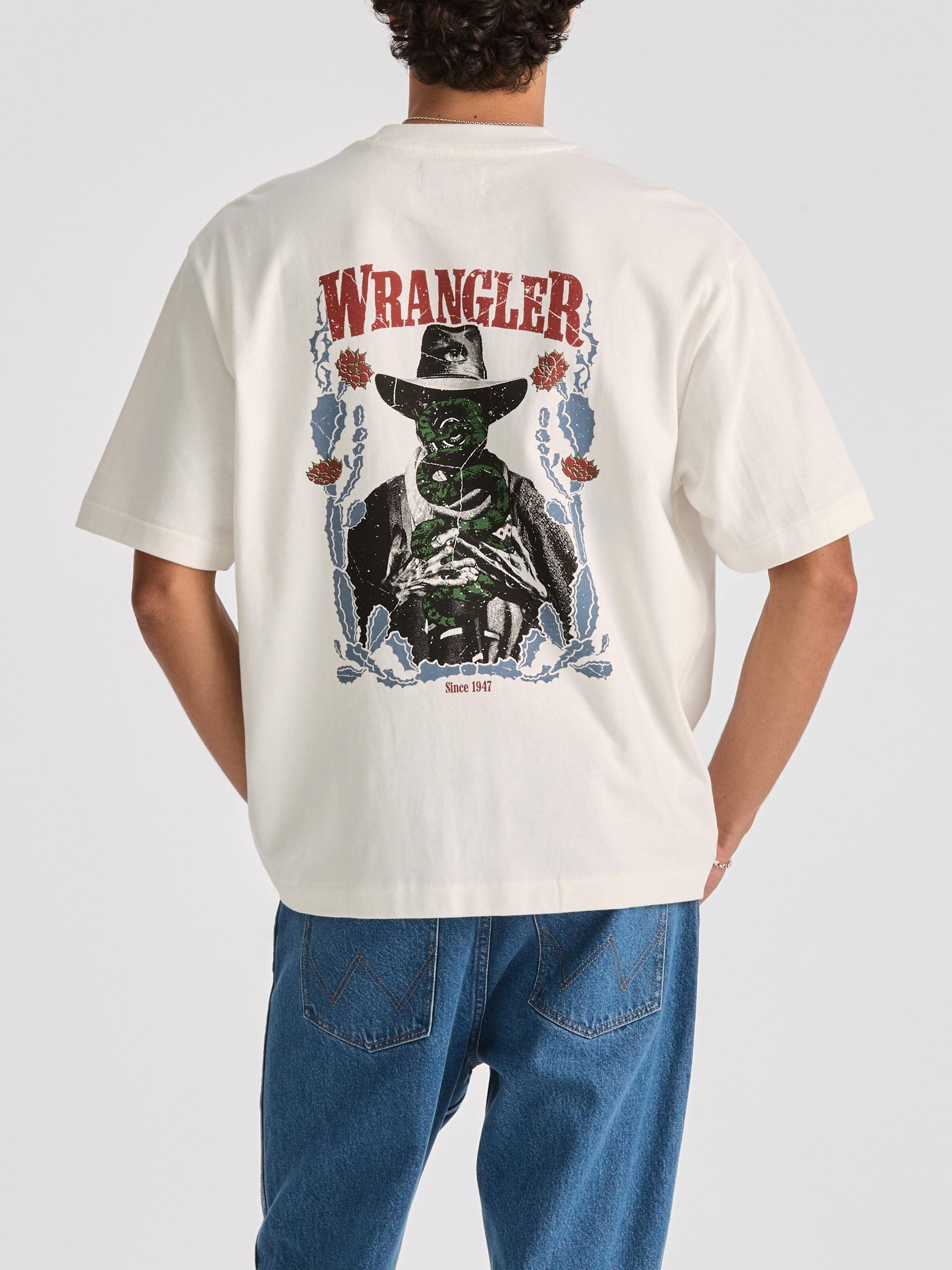 Cactus Cowboy Boxcar Tee In Vintage White