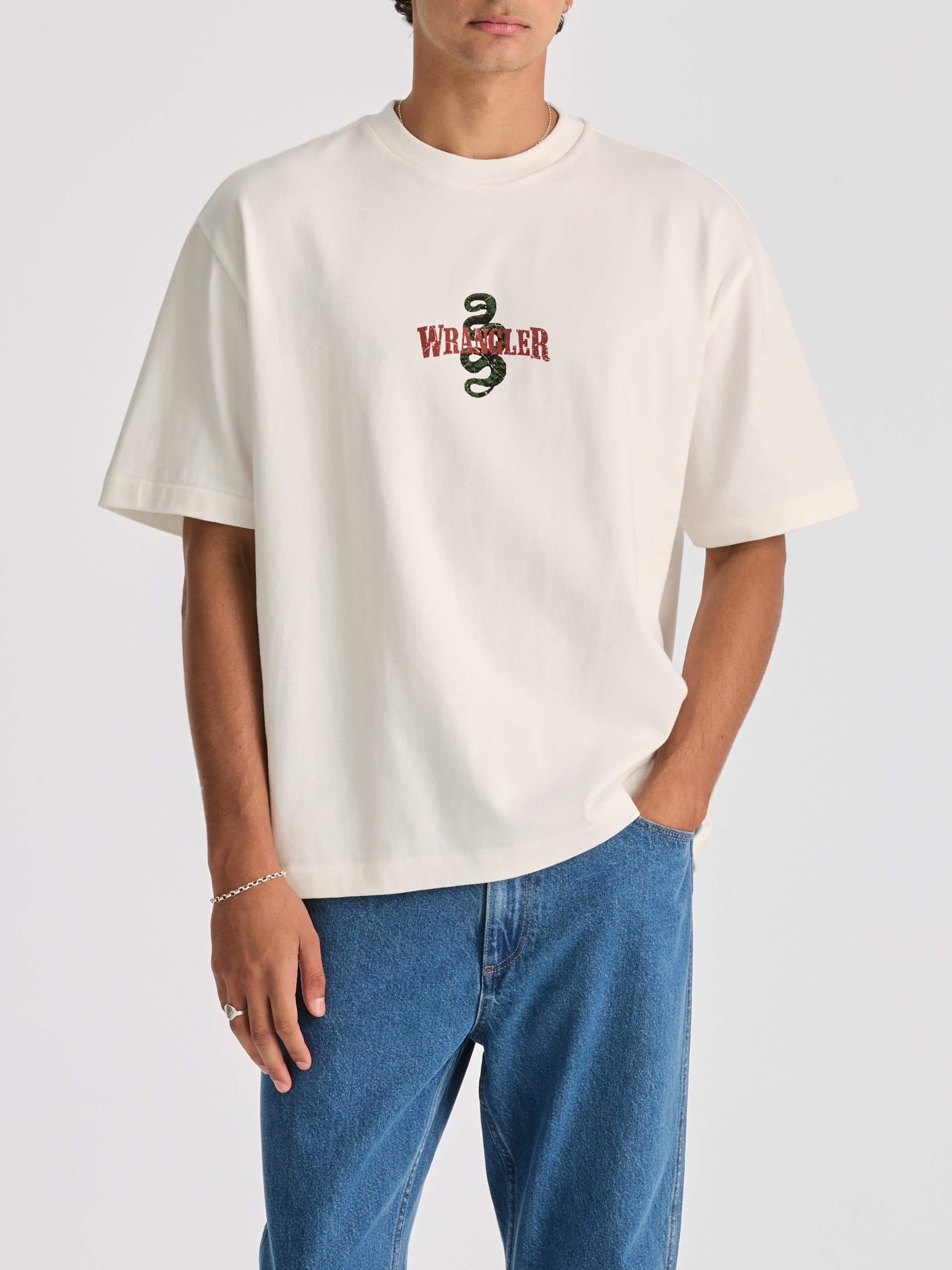 Cactus Cowboy Boxcar Tee In Vintage White