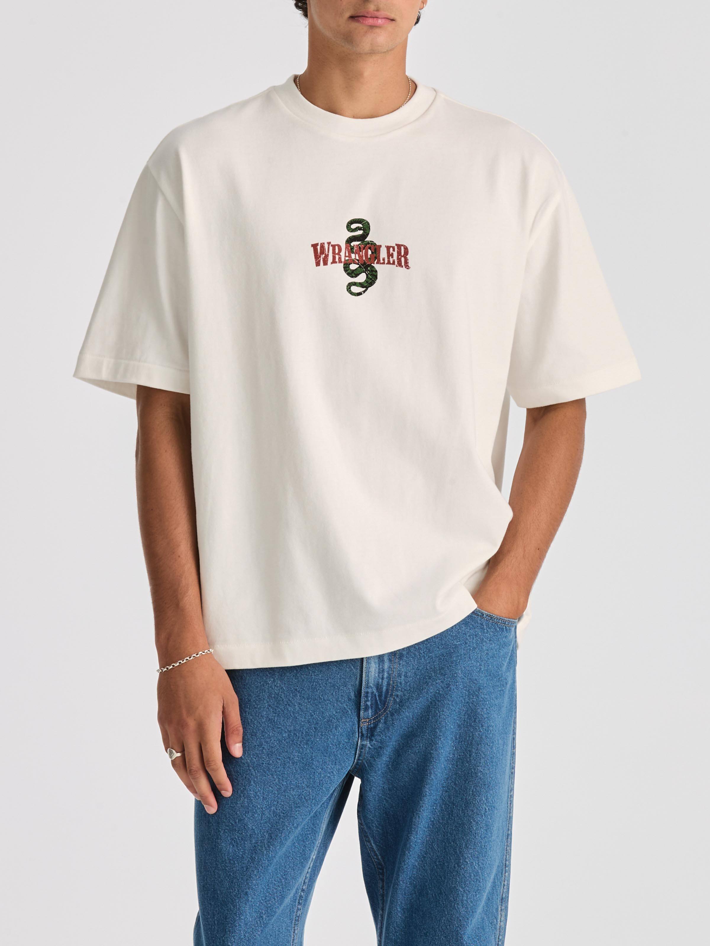 Cactus Cowboy Boxcar Tee In Vintage White