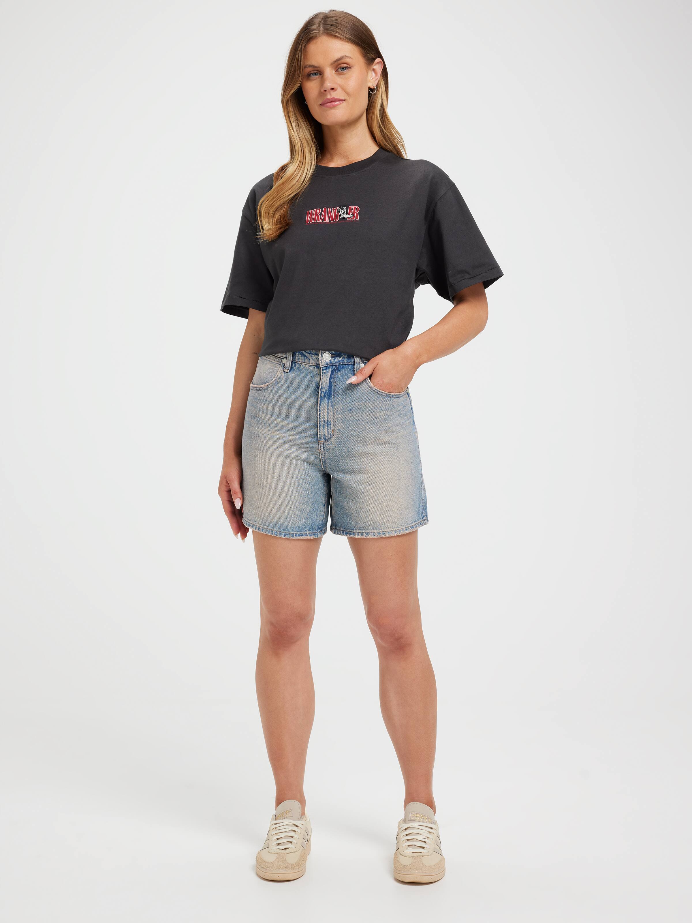 Boot Scootin Slouch Tee In Worn Black