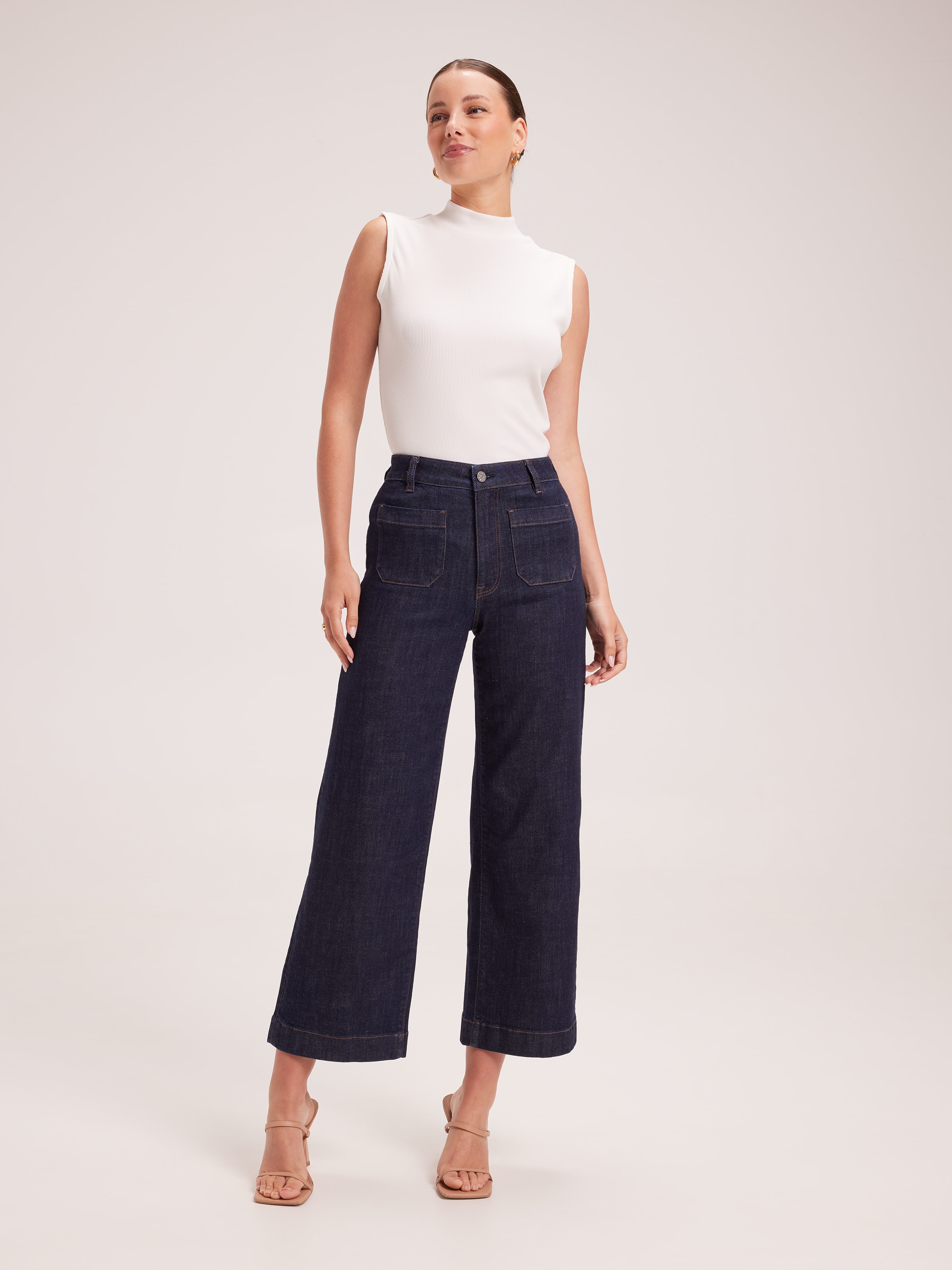 WOMEM Flowy Pants For Women, High waist leggings women's summer trousers  imitation jeans hip thin capris women's clothing (Color : Blue, Size : M)  price in Saudi Arabia,  Saudi Arabia