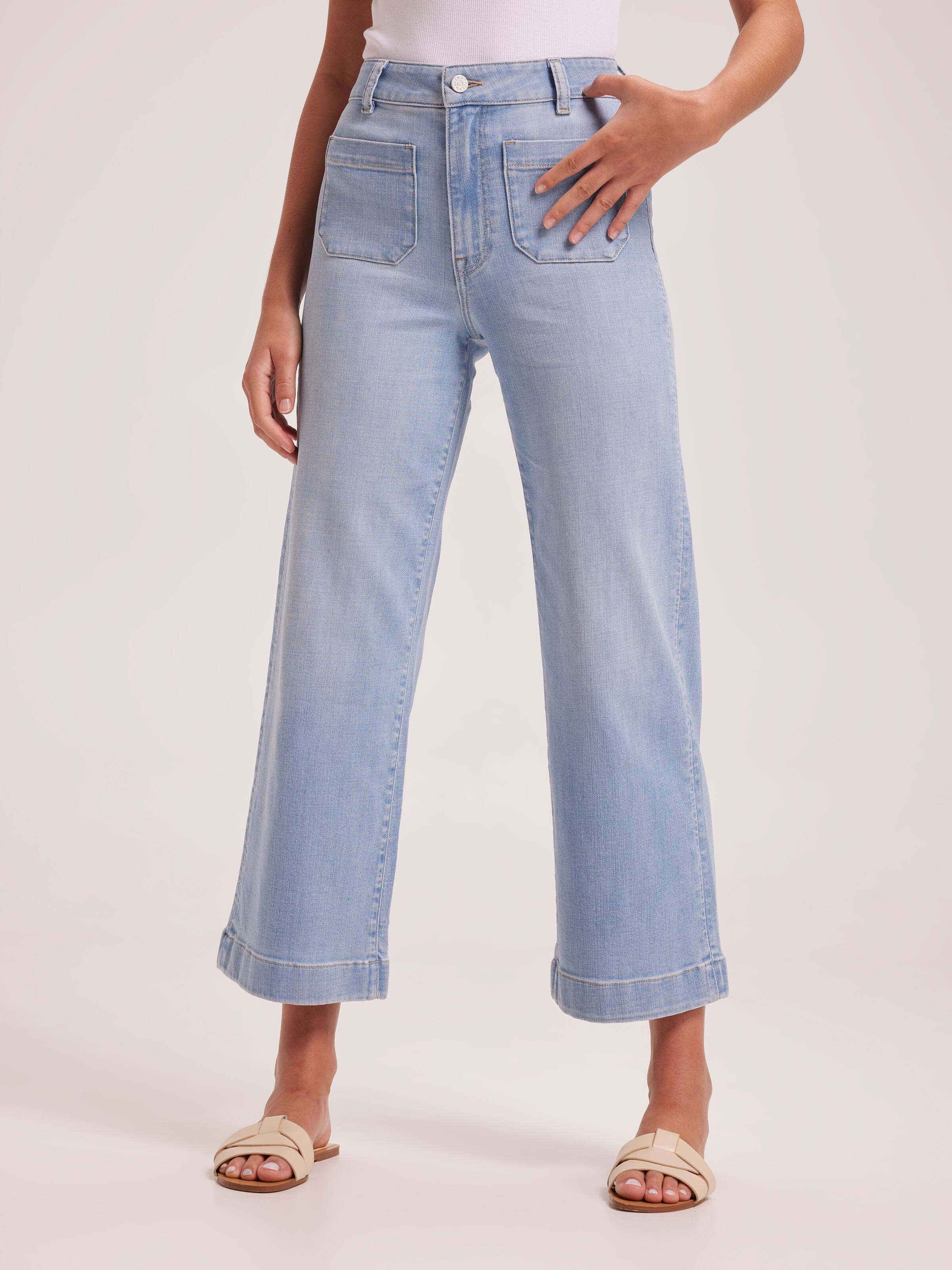 White High Rise Wide Leg Jeans - ONLY