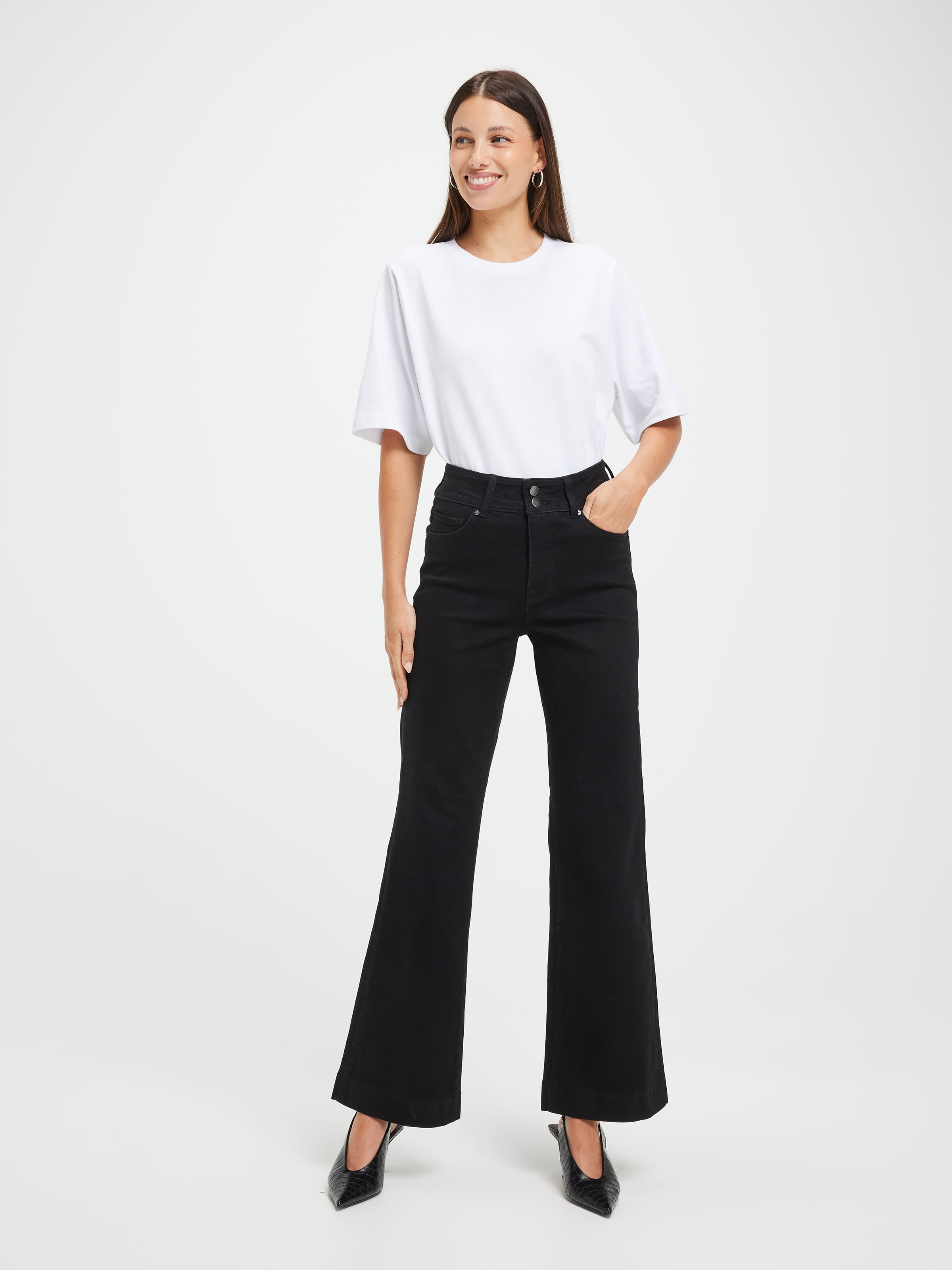 Reformed High Rise Slim Wide Leg Jean