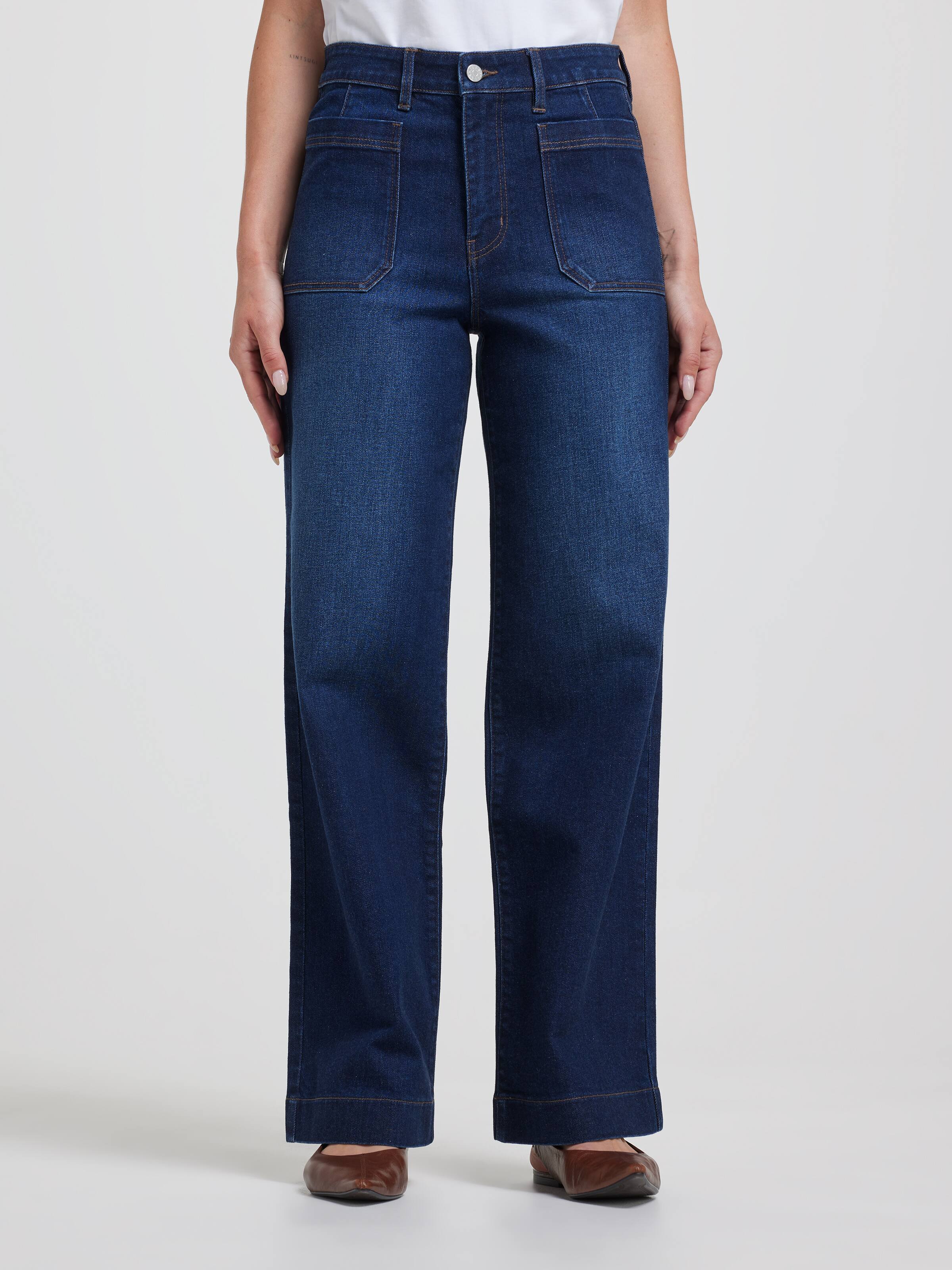 Almost Gone Just Jeans Originals Patch Pocket Wide Leg Jeans