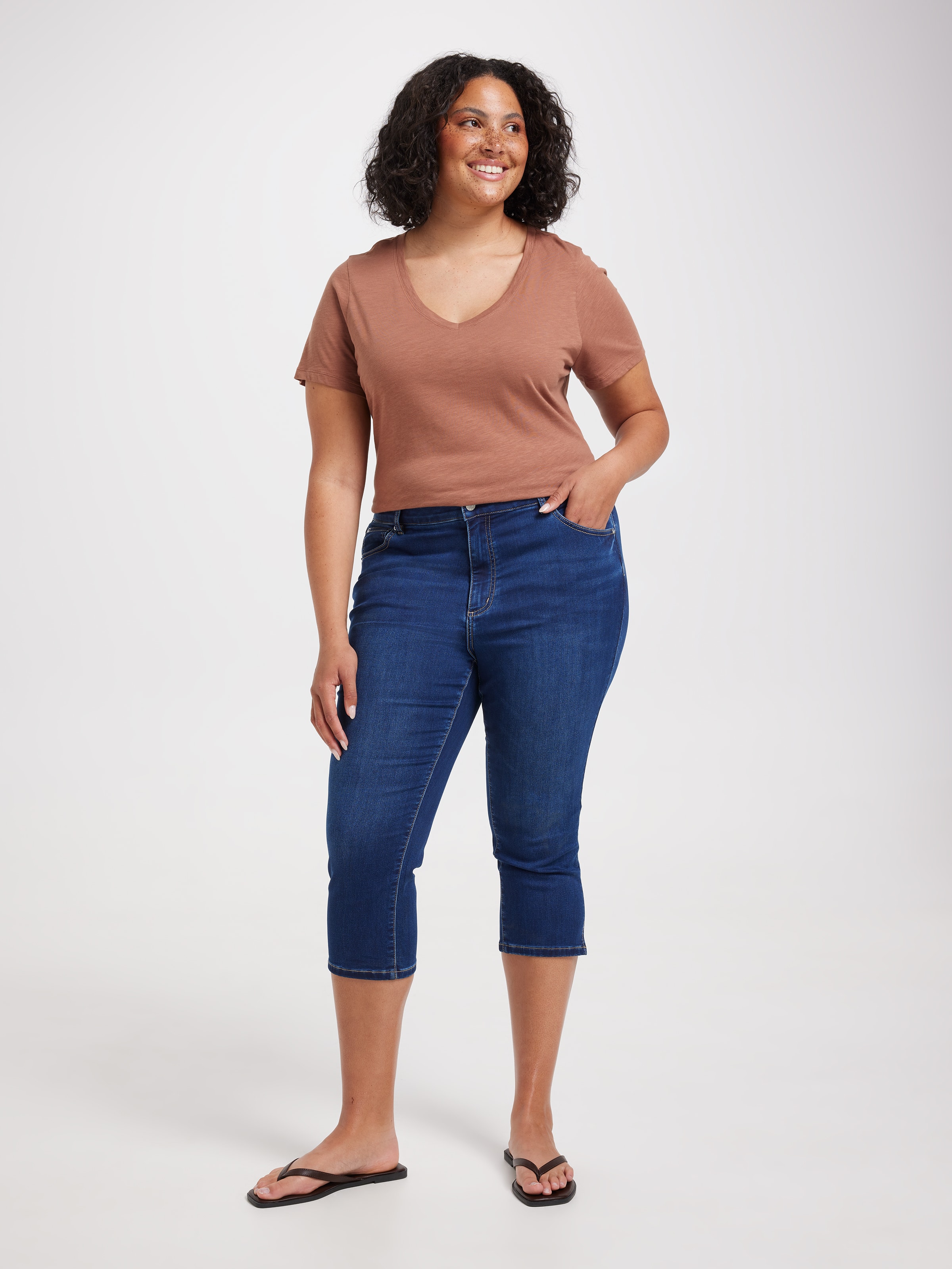 Curve Perfect V Neck Boyfriend Tee