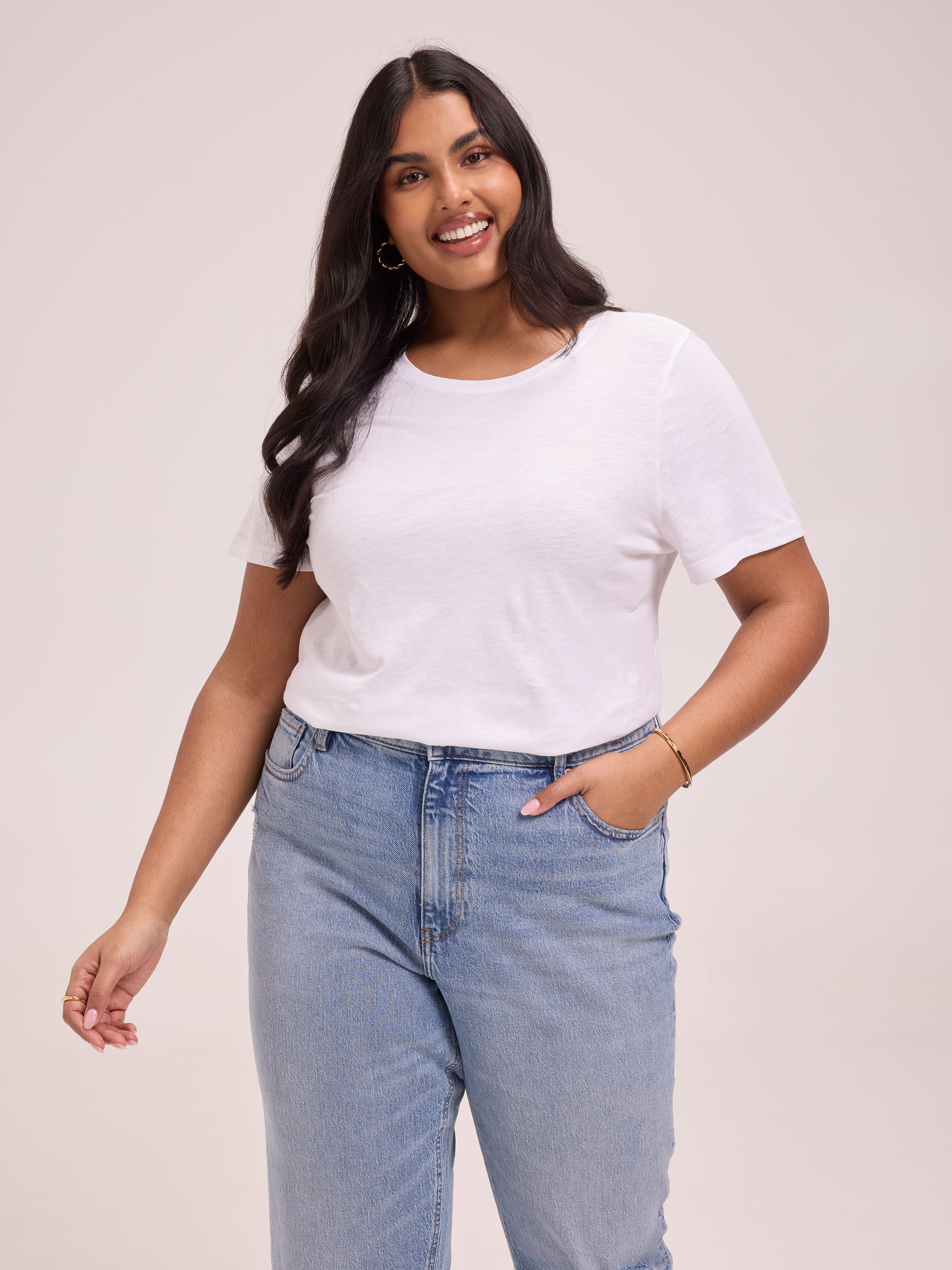 Curve Perfect Crew Neck Boyfriend Tee