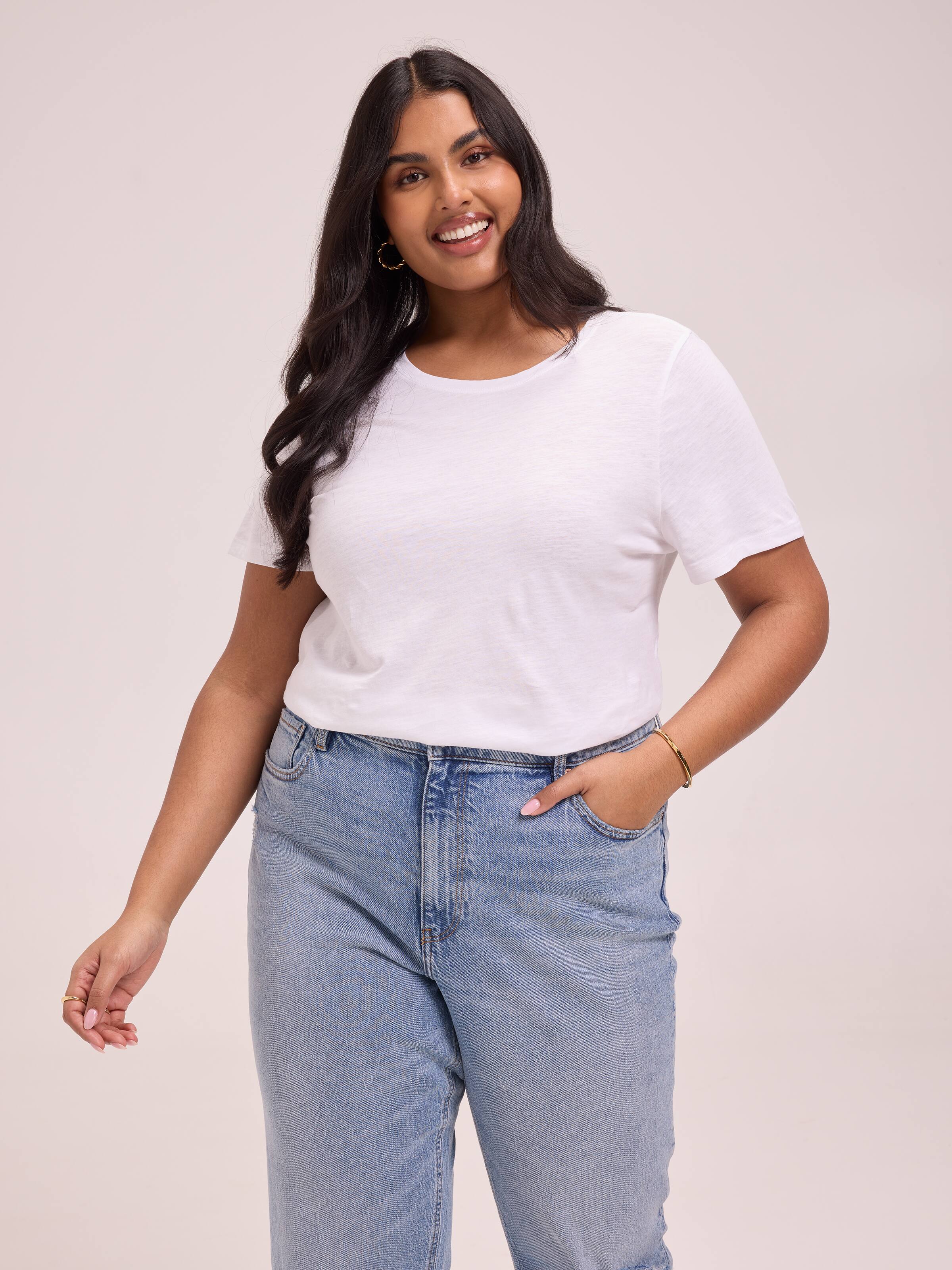 Curve Perfect Crew Neck Boyfriend Tee