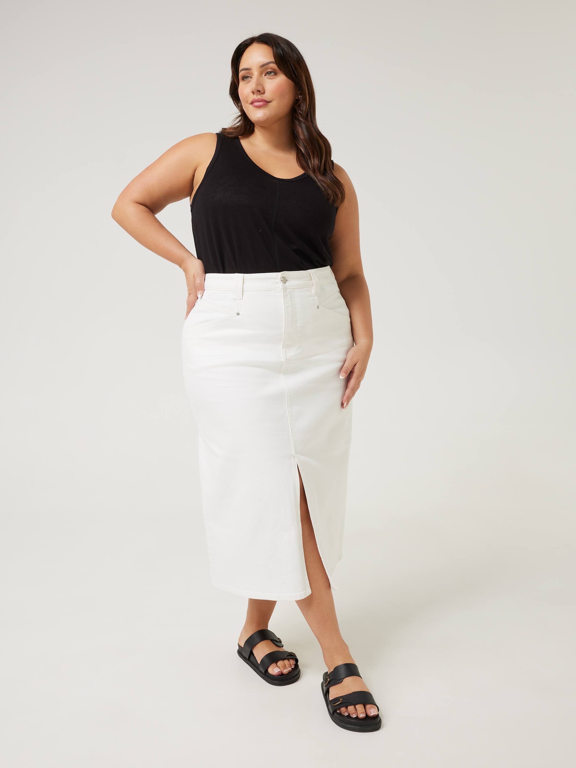Curve Originals Split Front Maxi Skirt