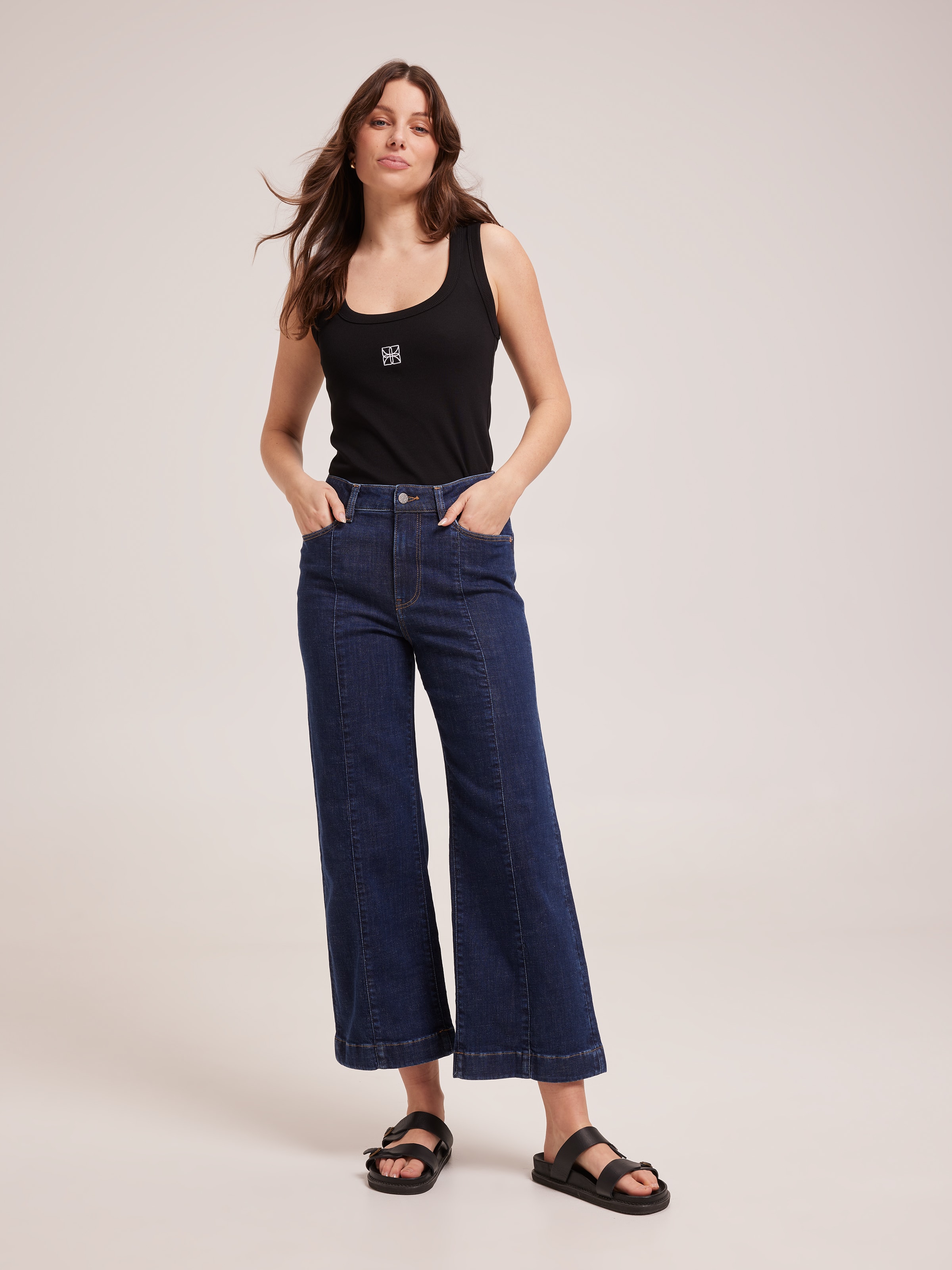 Originals High Rise Seam Front Wide Leg Jean Just Jeans Online