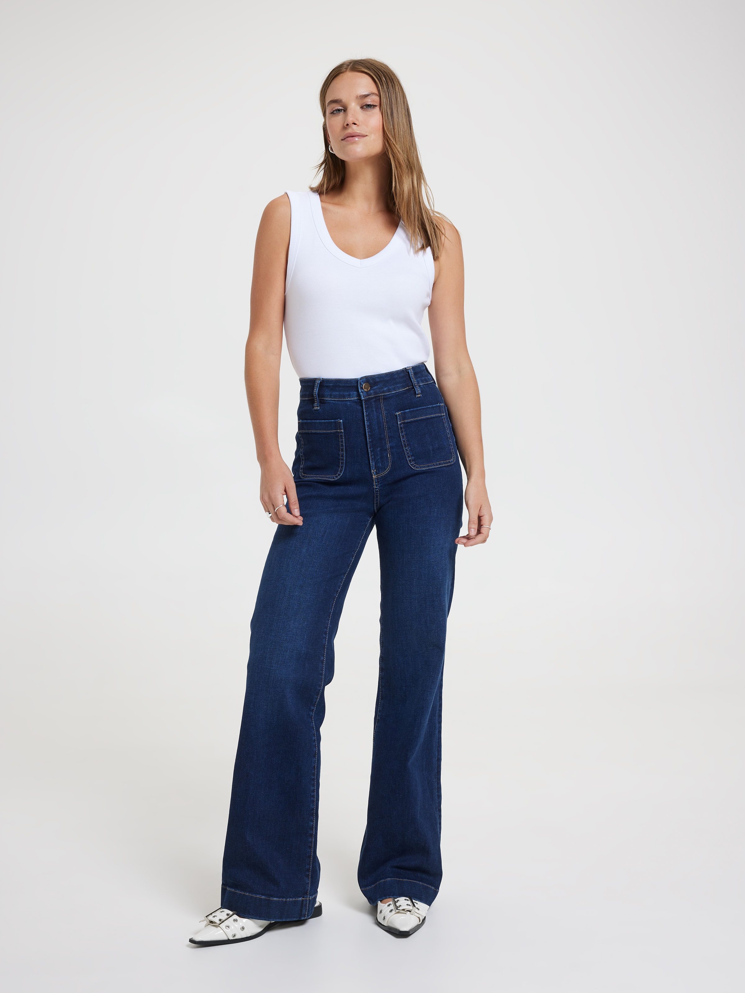 Reformed High Rise Slim Wide Jean