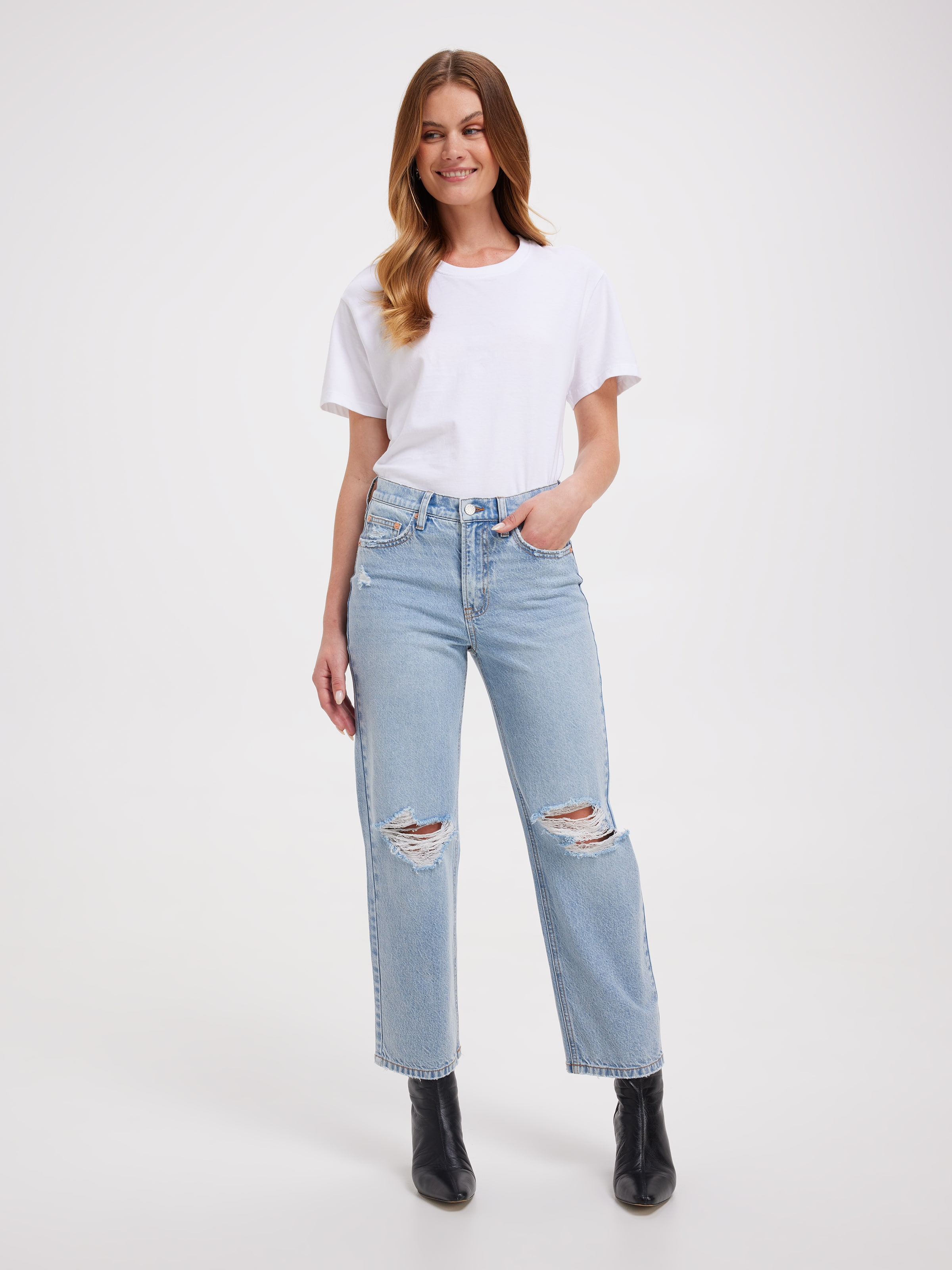 Originals High Rise Almost Rigid Straight Jean