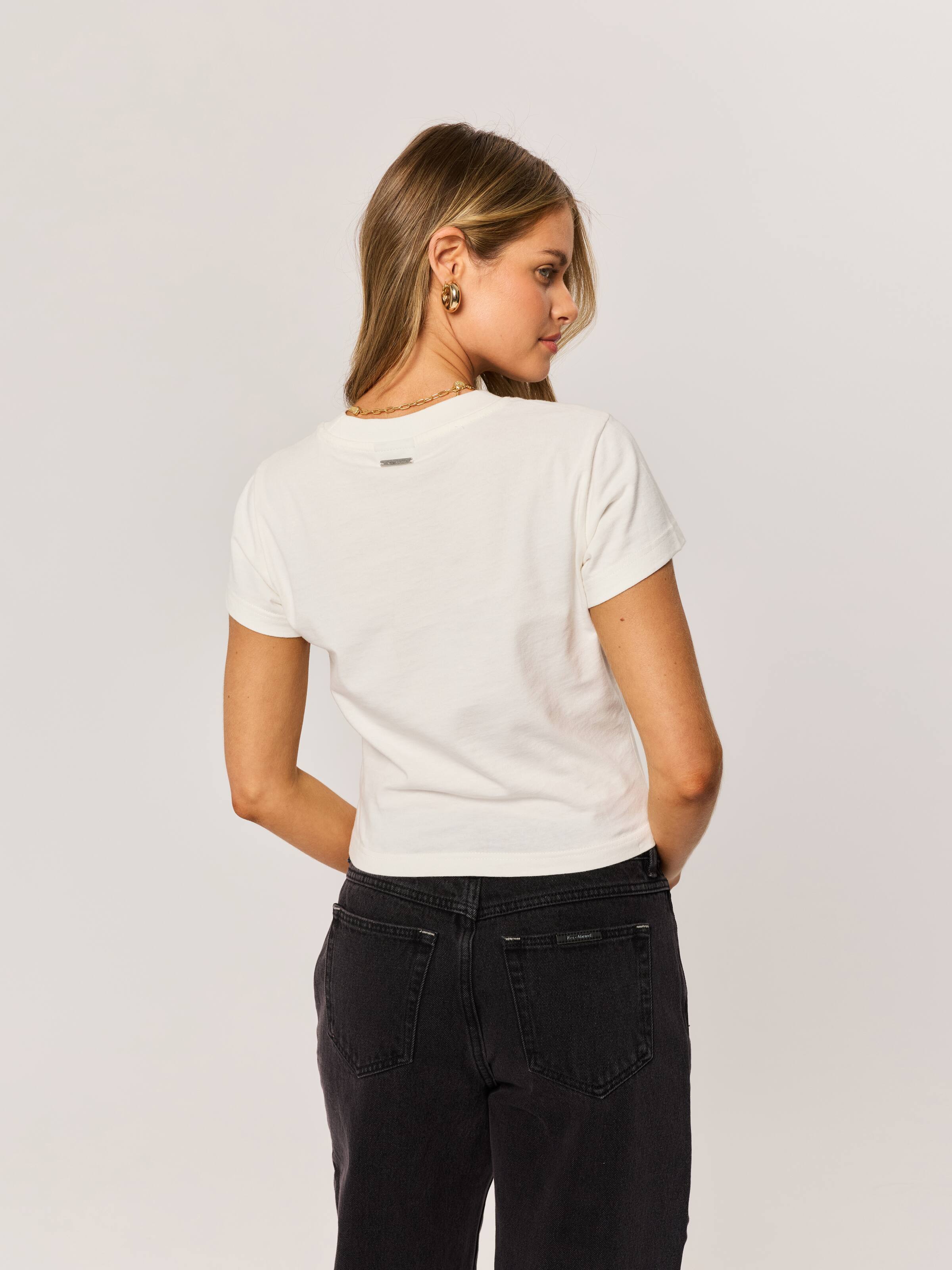 Baby Tee Material Girl In White Sand