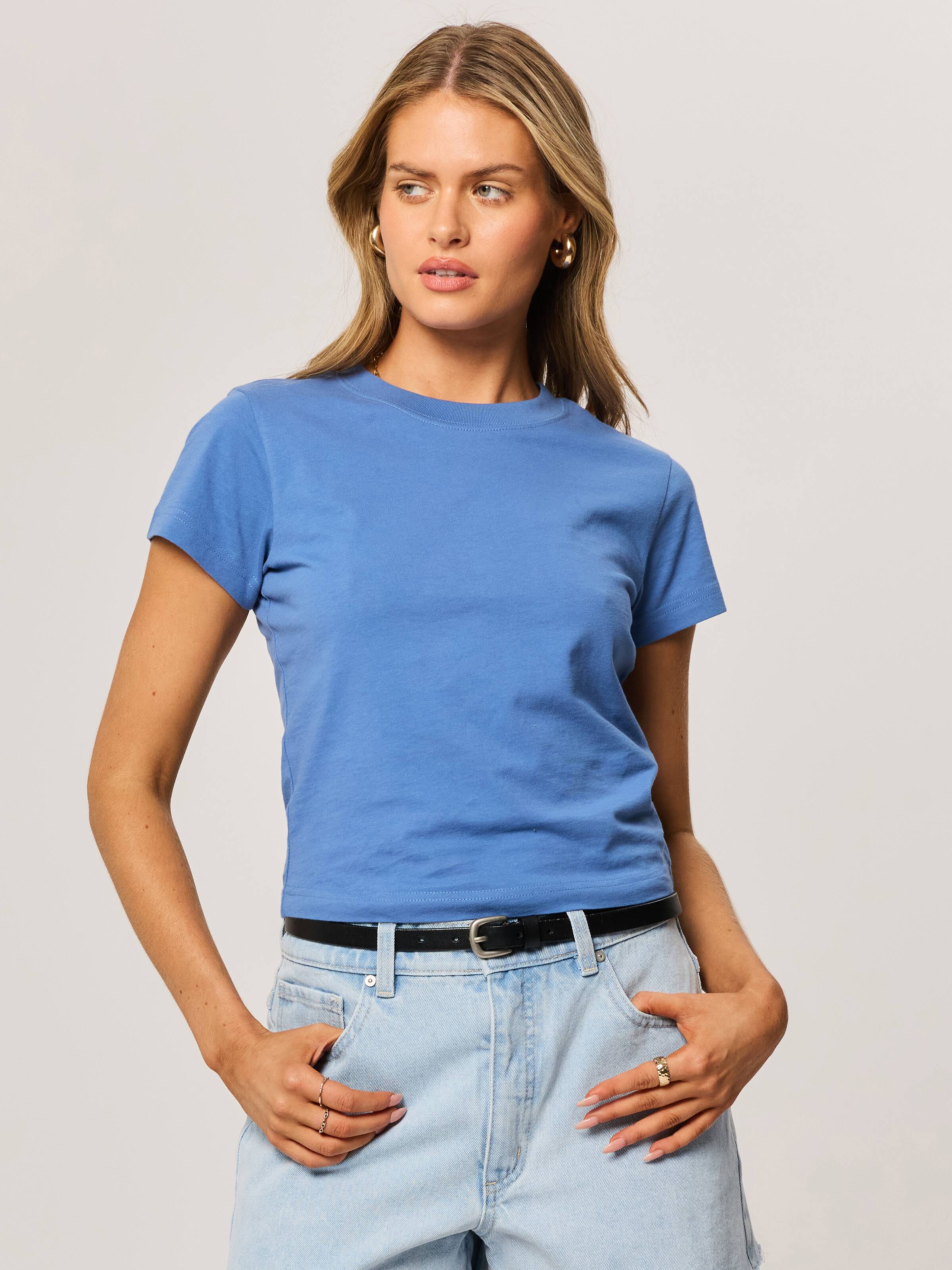 Baby Tee In Mid Indigo