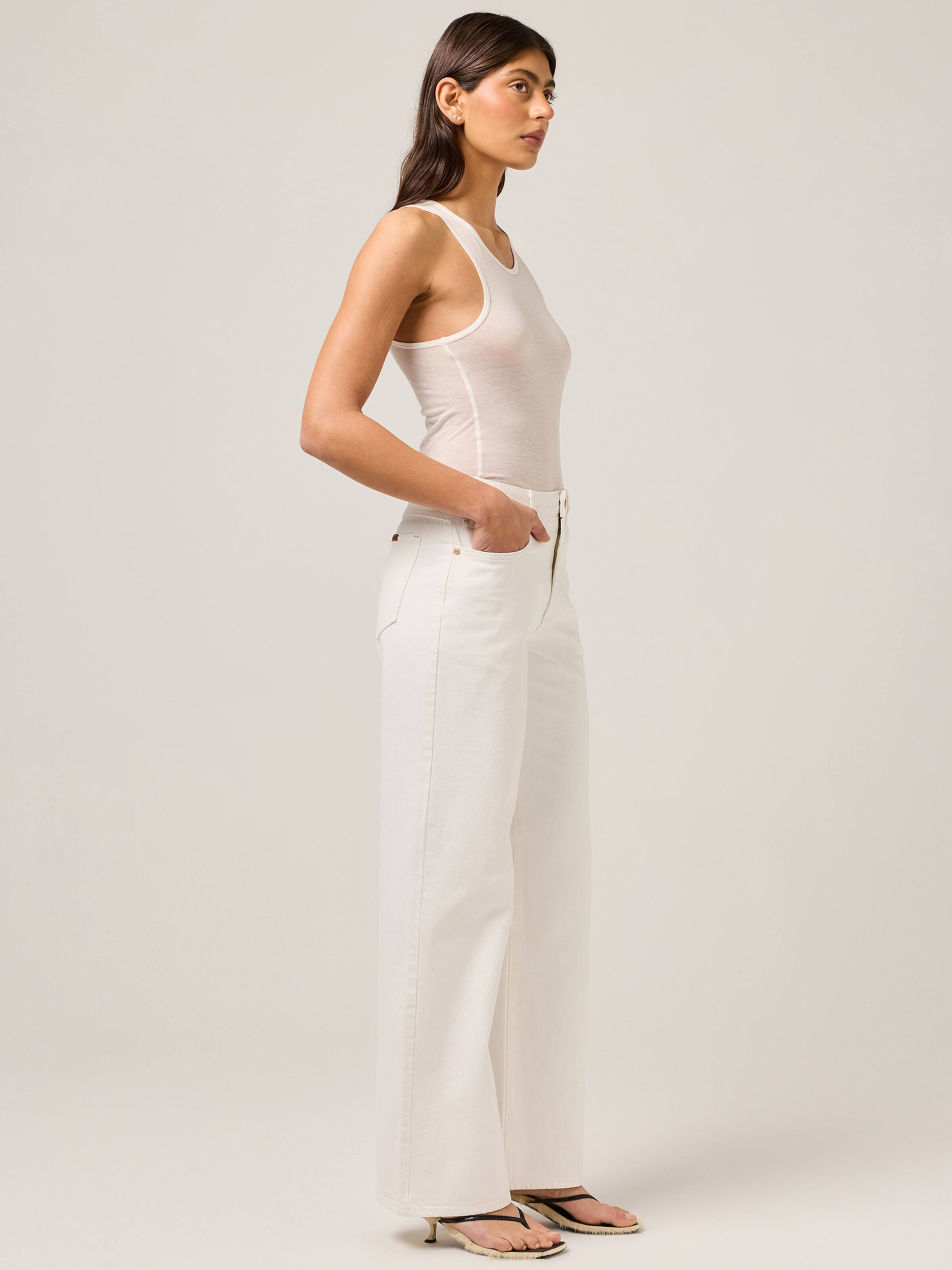 Hi Aline Wide Jeans In Hope White