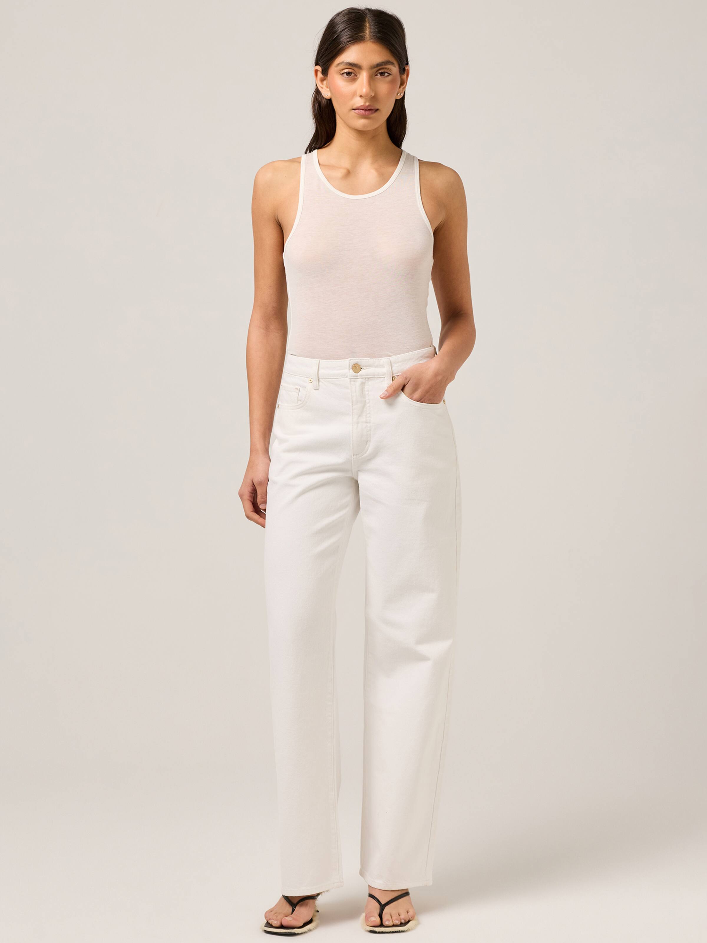 Hi Aline Wide Jeans In Hope White