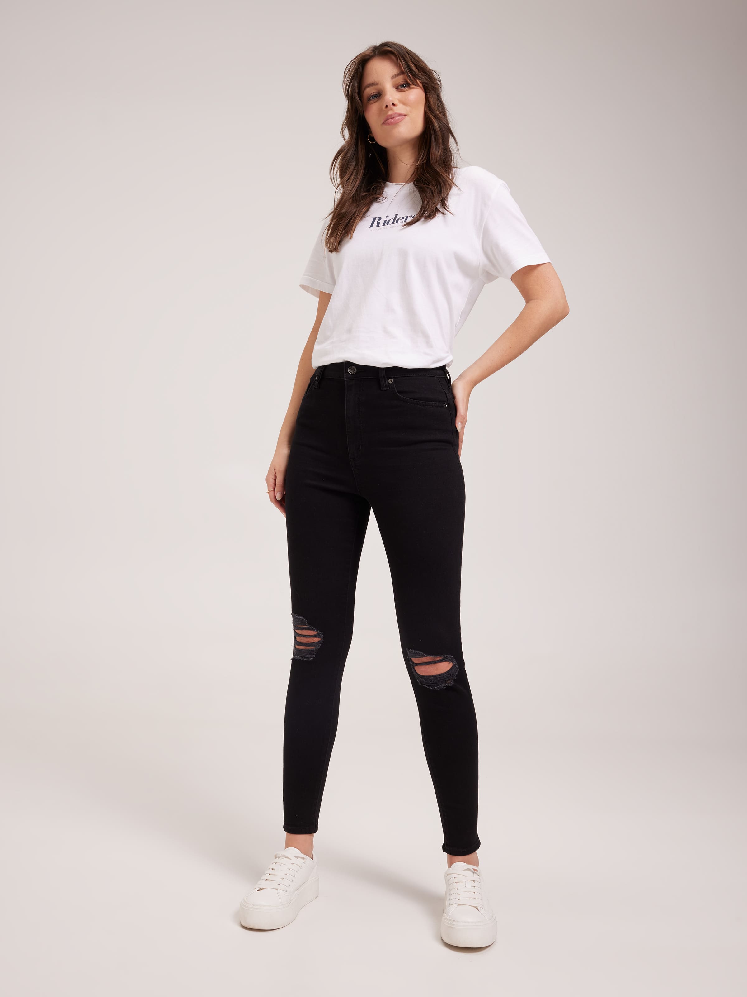 Hi Rider Super Skinny Jean In Black Ruin