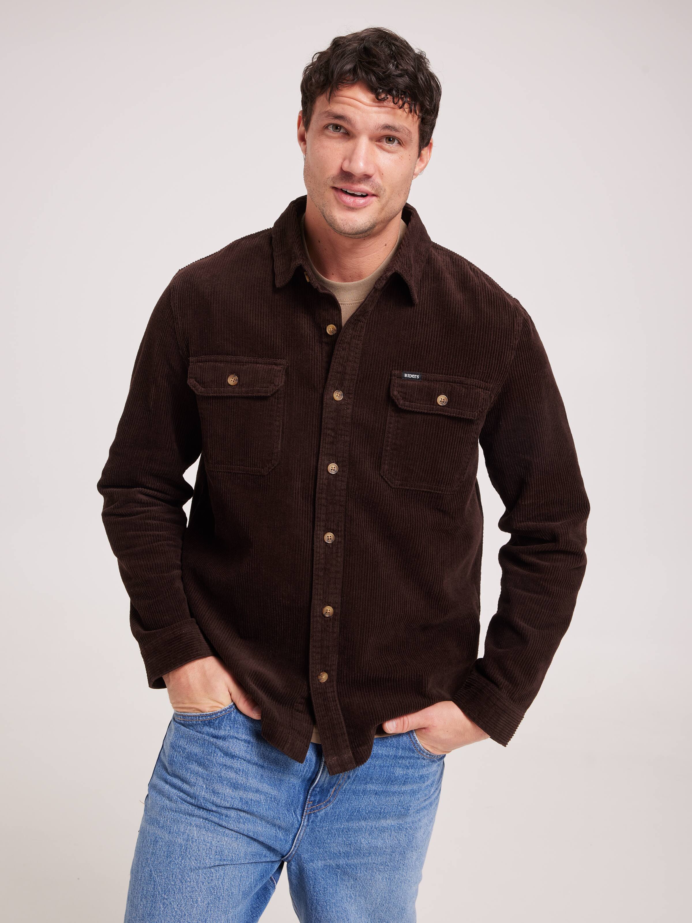 Worker Shirt In Brown Cord