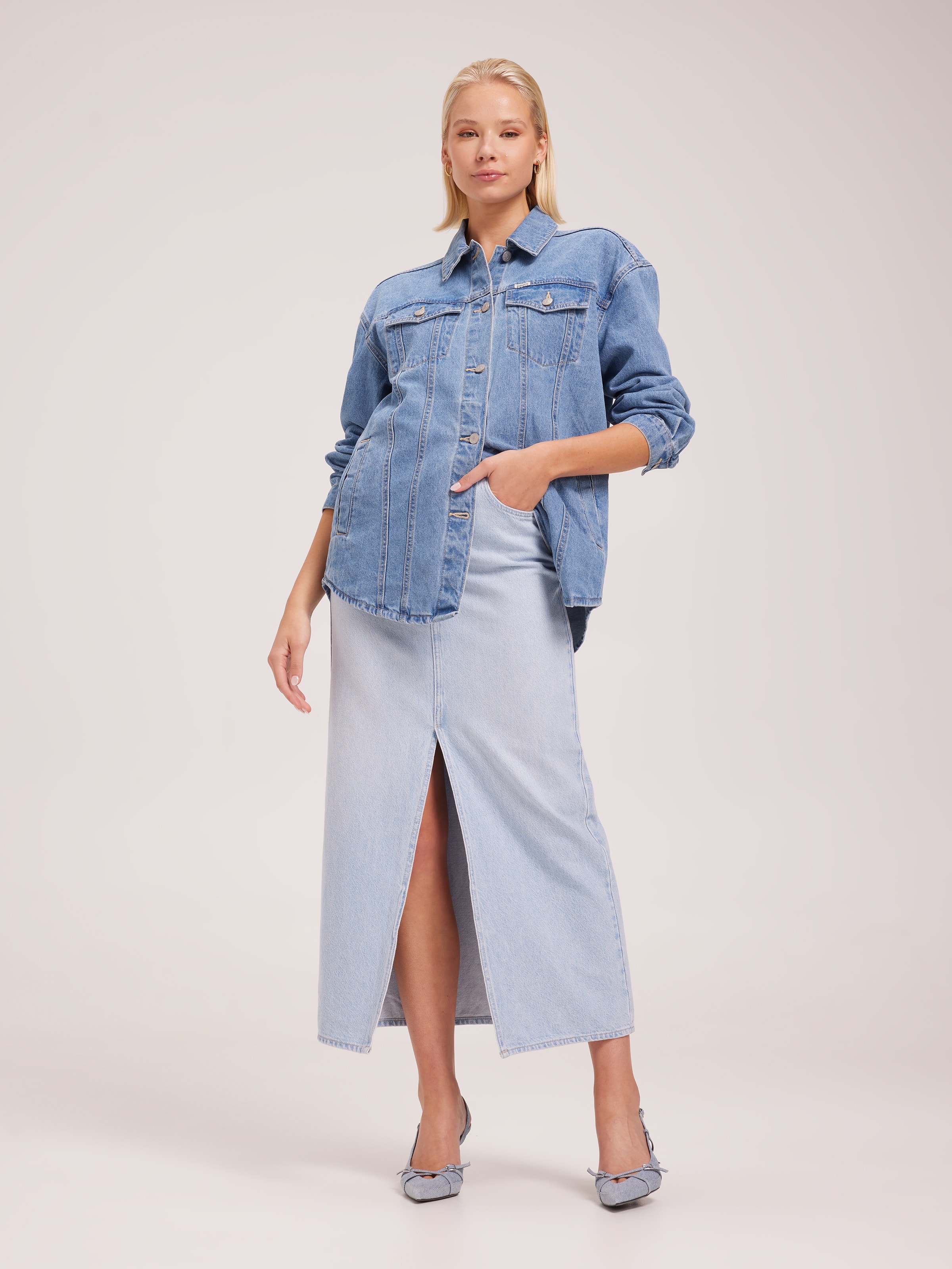 Calvin Klein Jeans High Rise Denim Utility Skirt