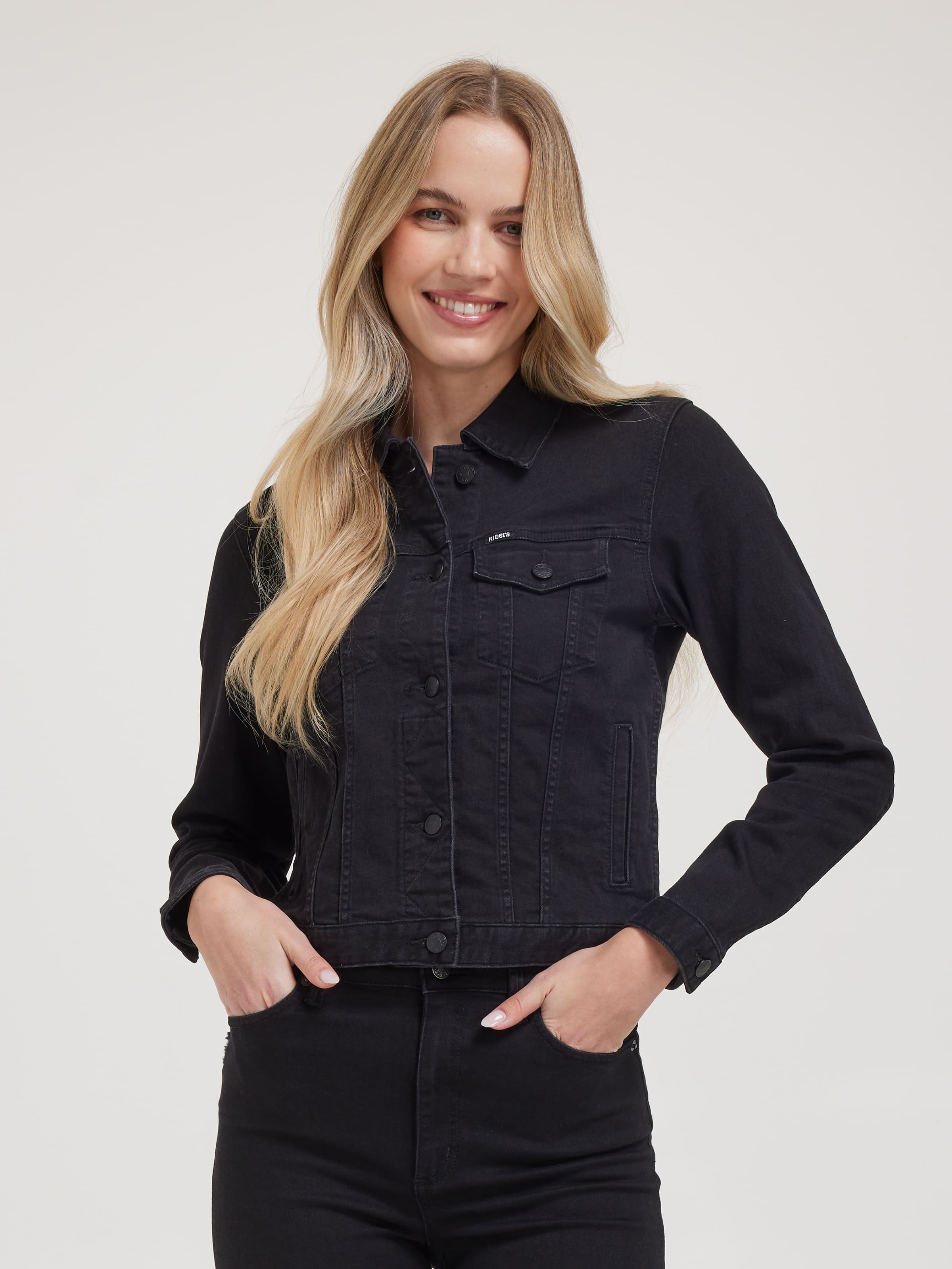 Essential Denim Jacket In Bruno Black