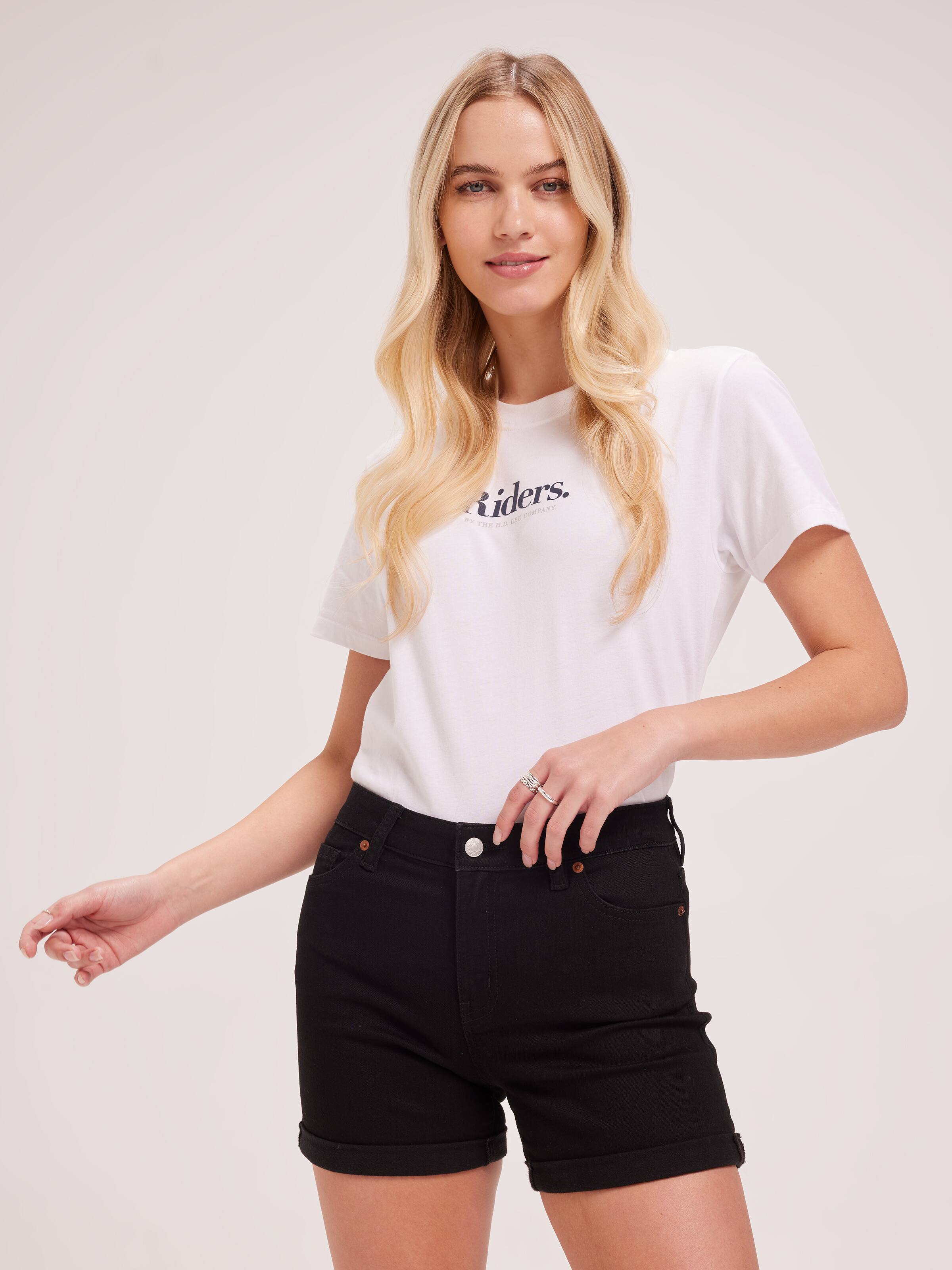 Mid Thigh Short In Jet Black