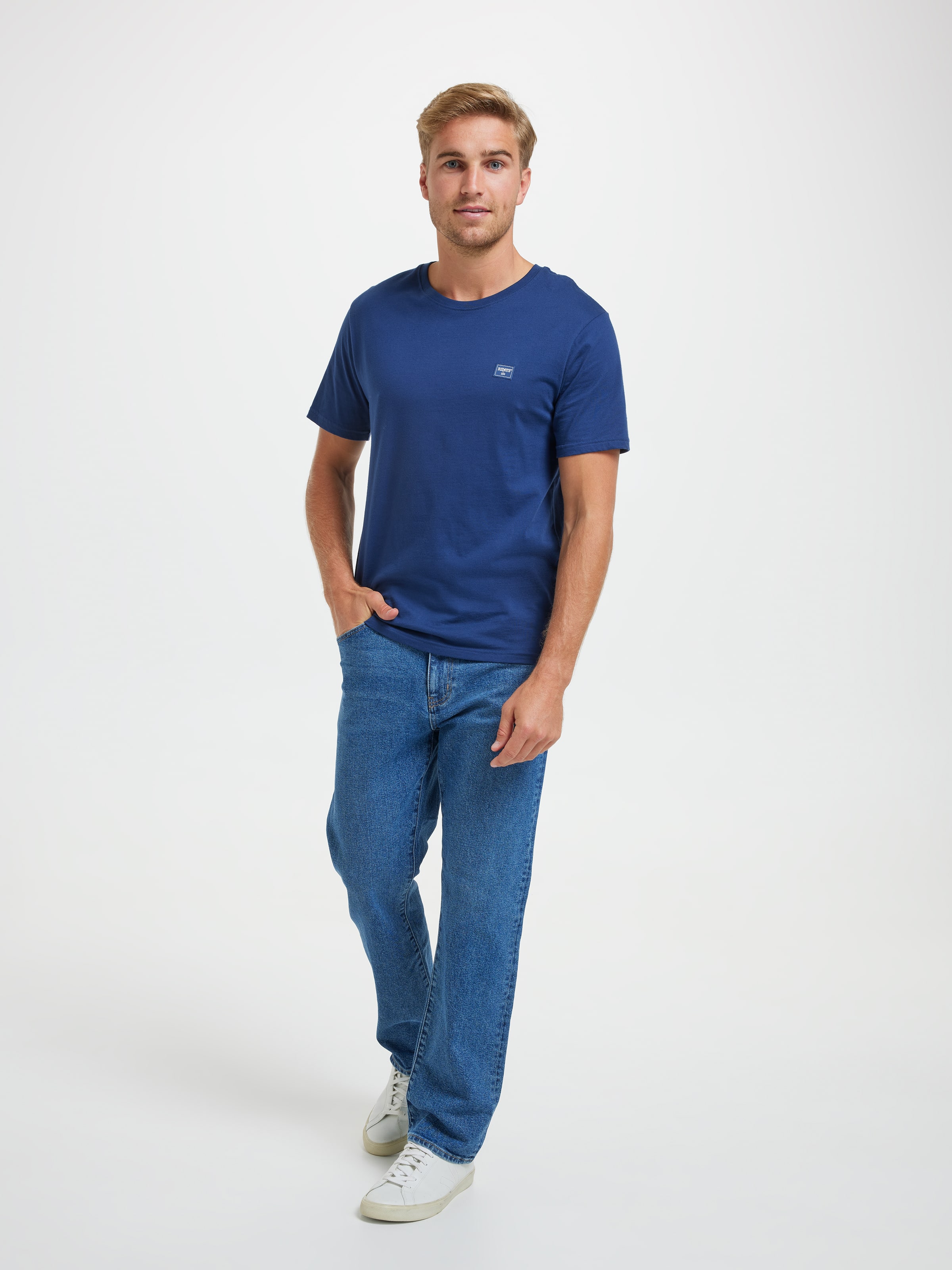 Origins Relaxed Tee In Washed Navy
