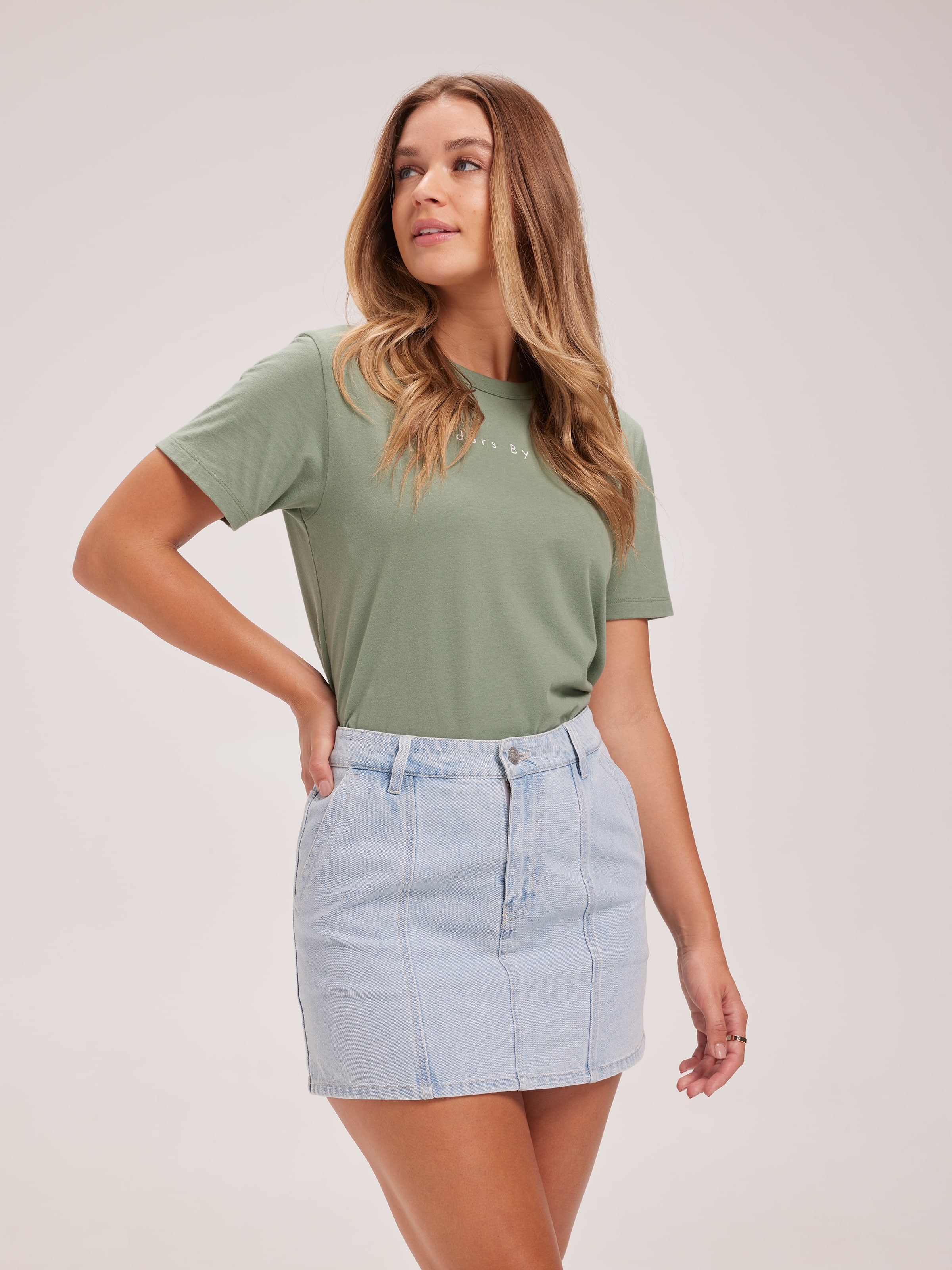 Mid Mini Skirt In Blue Bae