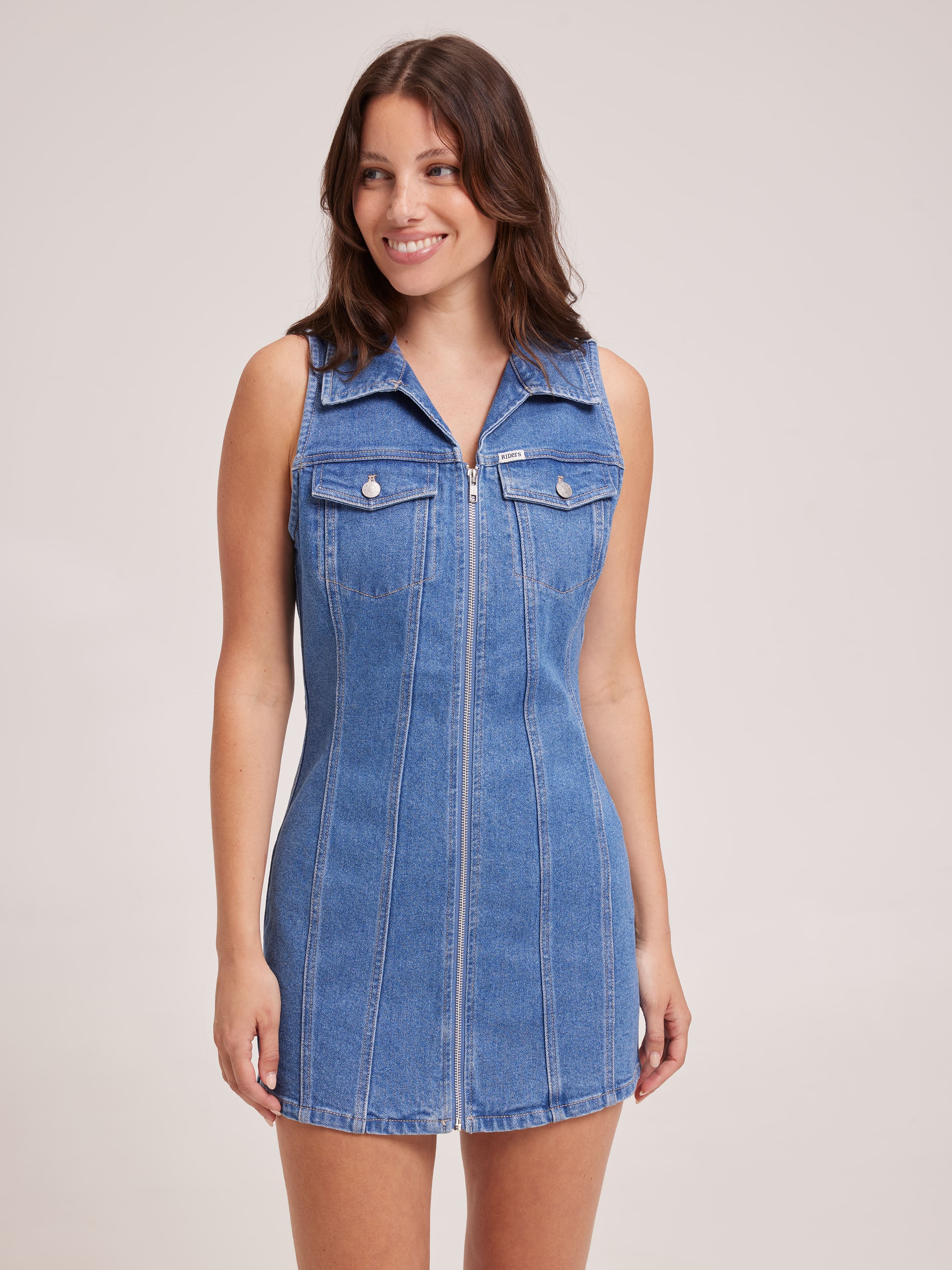 Maggie Denim Dress In Parisian Blue