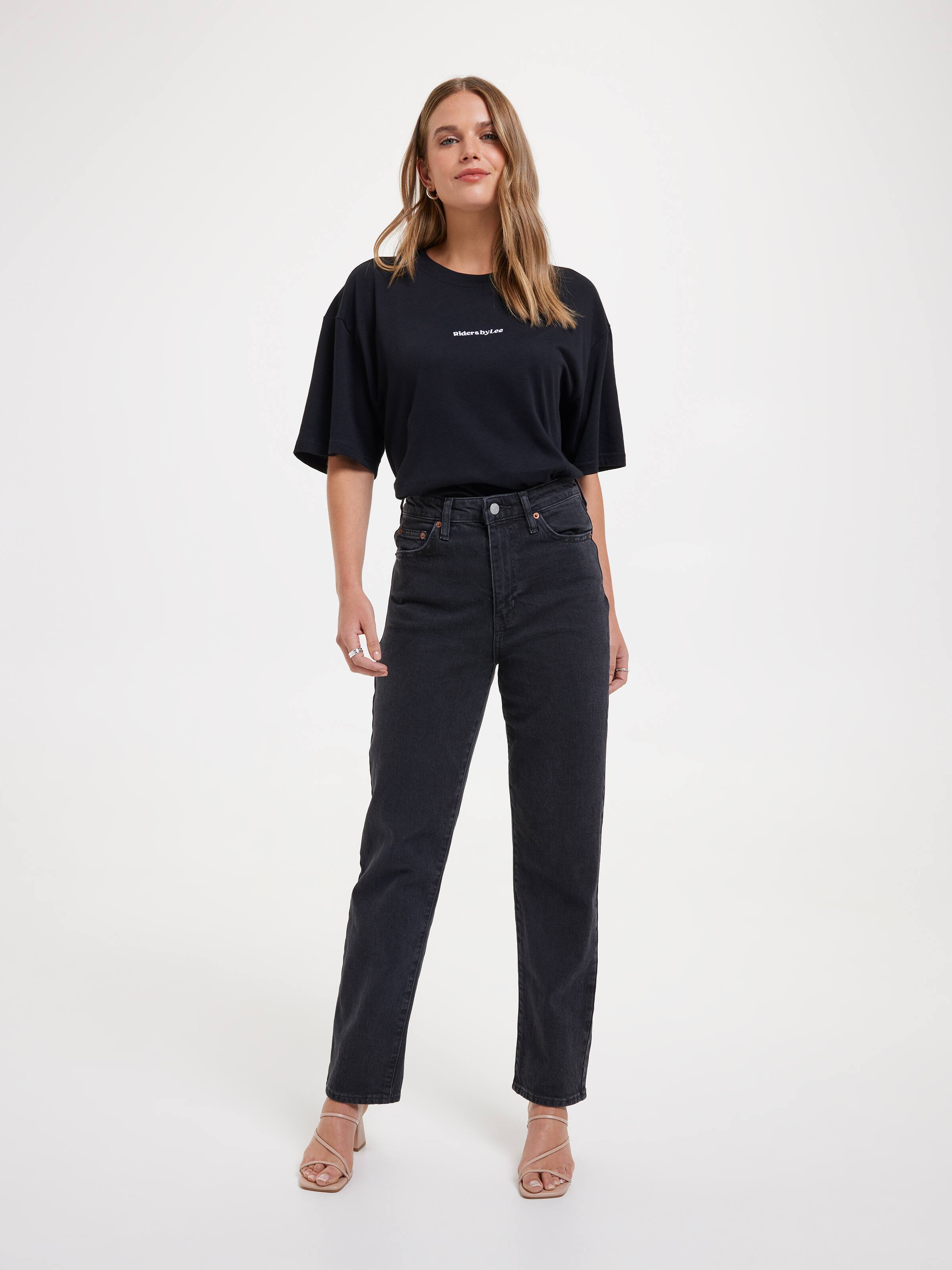 Hi Straight Jean In Charred Black
