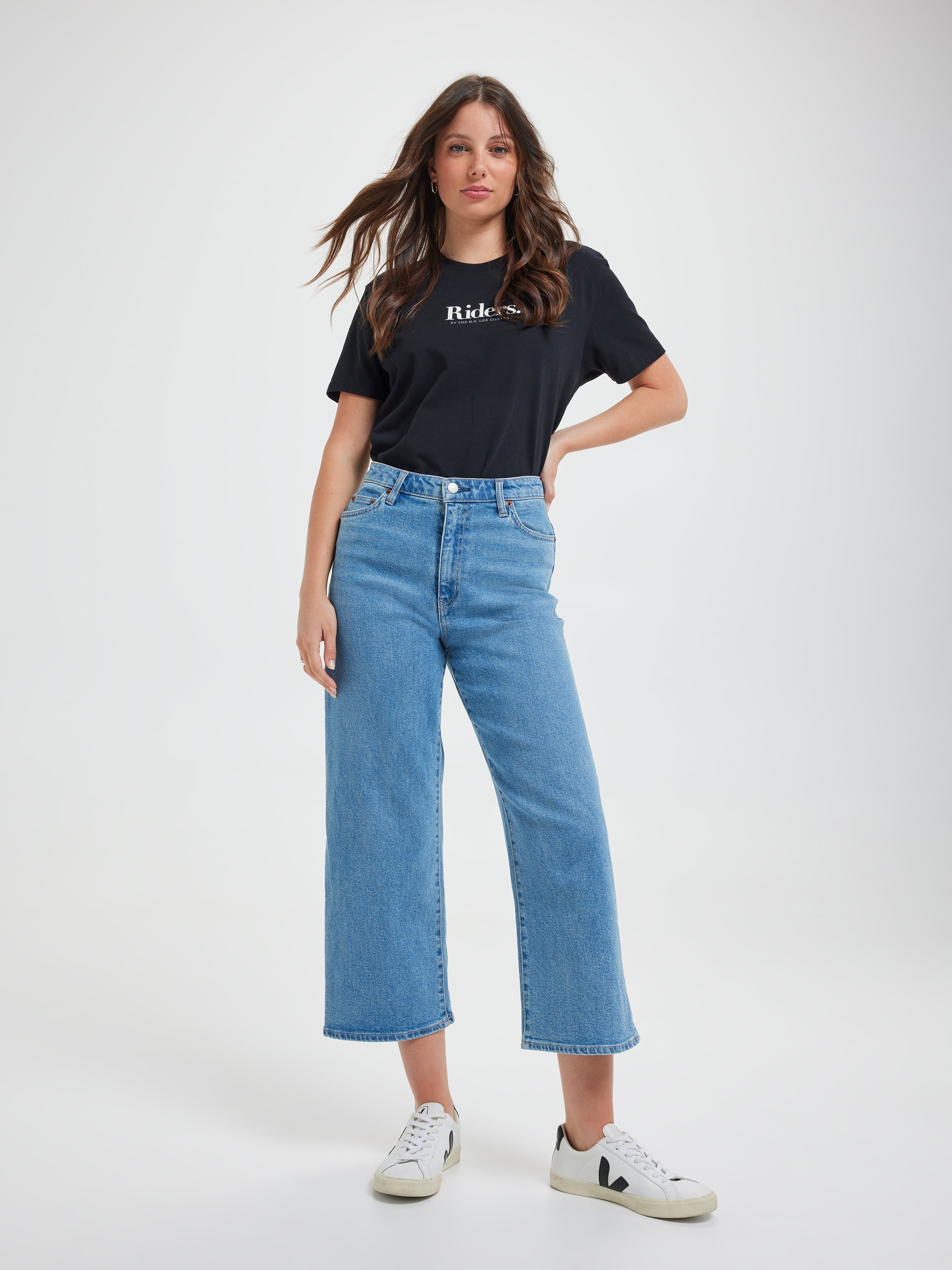 Hi Wide Crop Jean In Indigo Dream