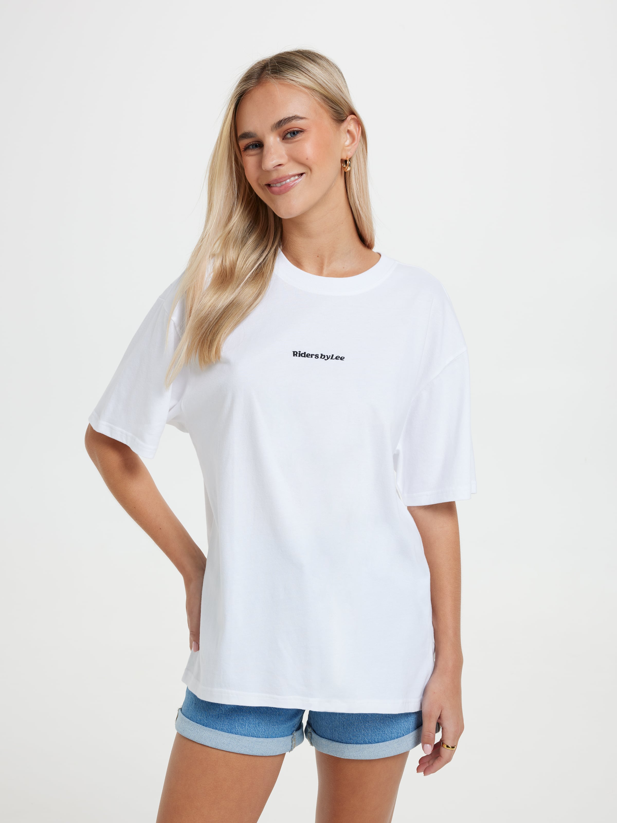 Essential Slouch Tee In Optic White