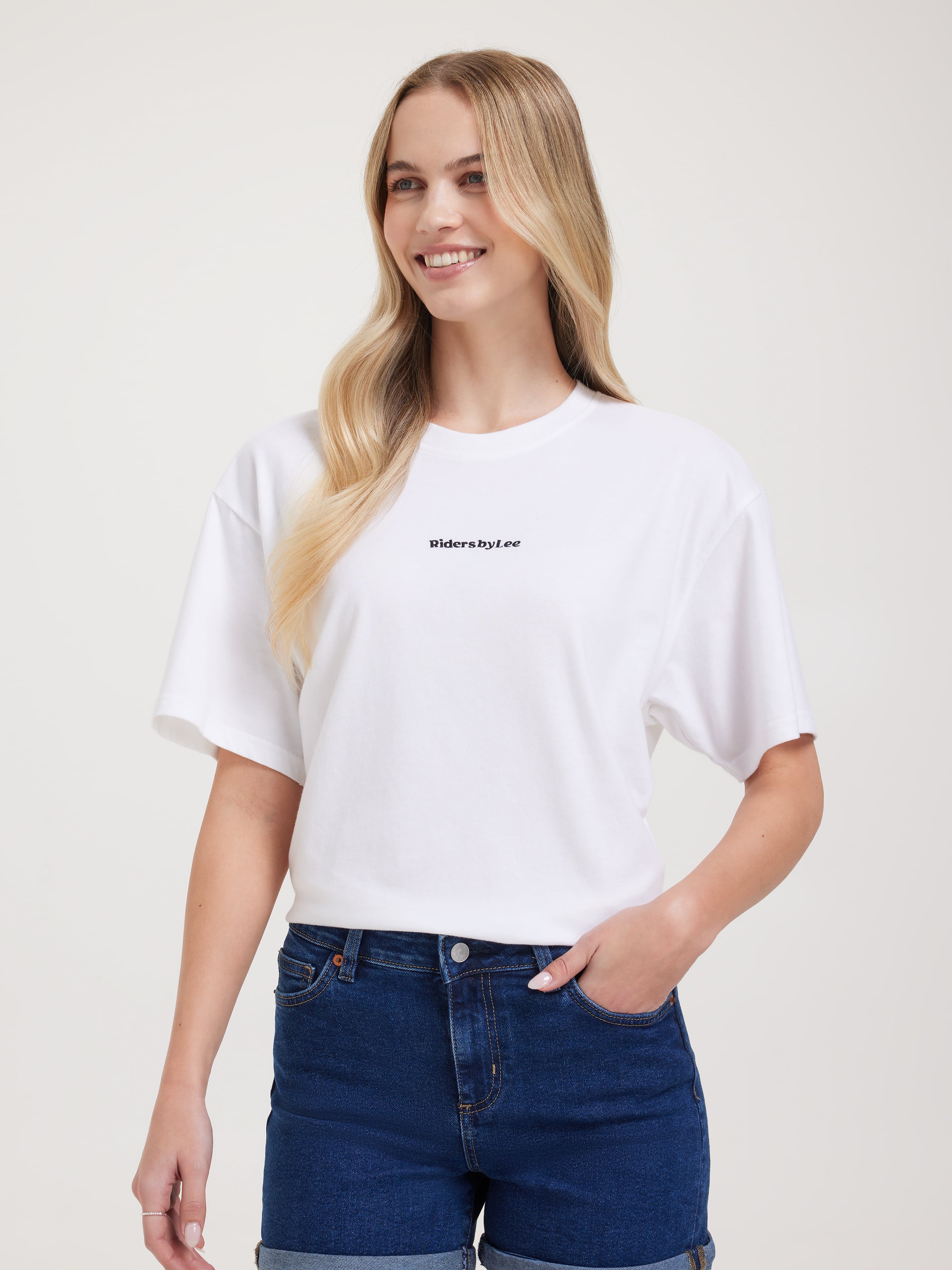 Essential Slouch Tee In Optic White