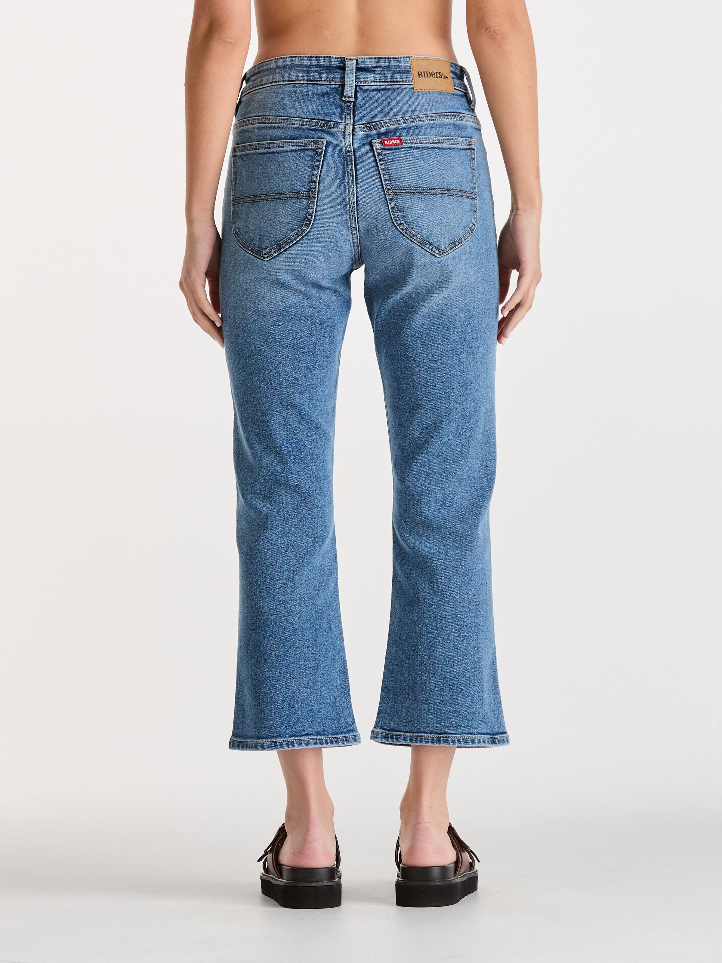 Mid Bootcut Crop In Blue Supernova